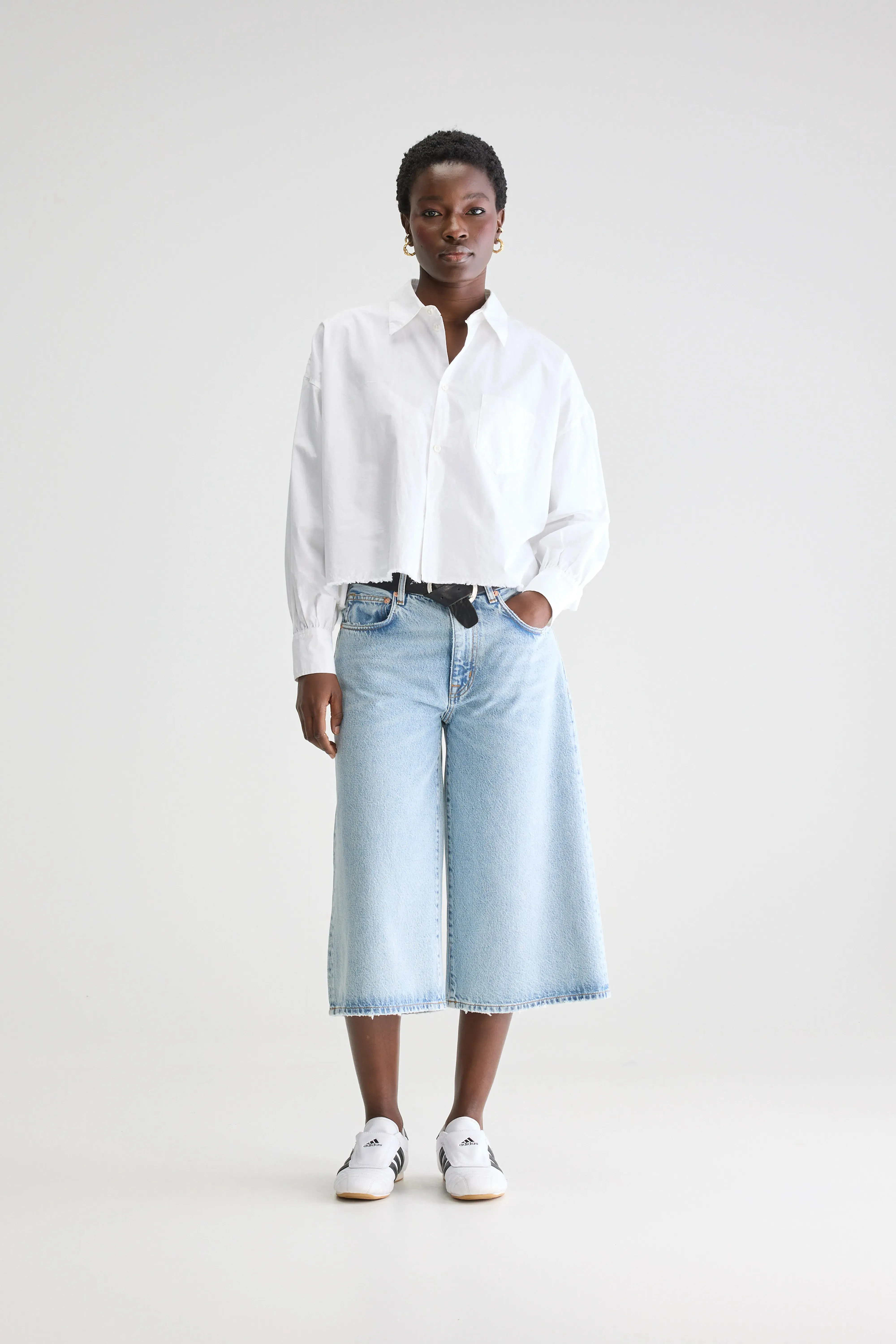 Kraft cropped poplin shirt (251 / W / WHITE) sold by Bellrose product image thumbnail 3