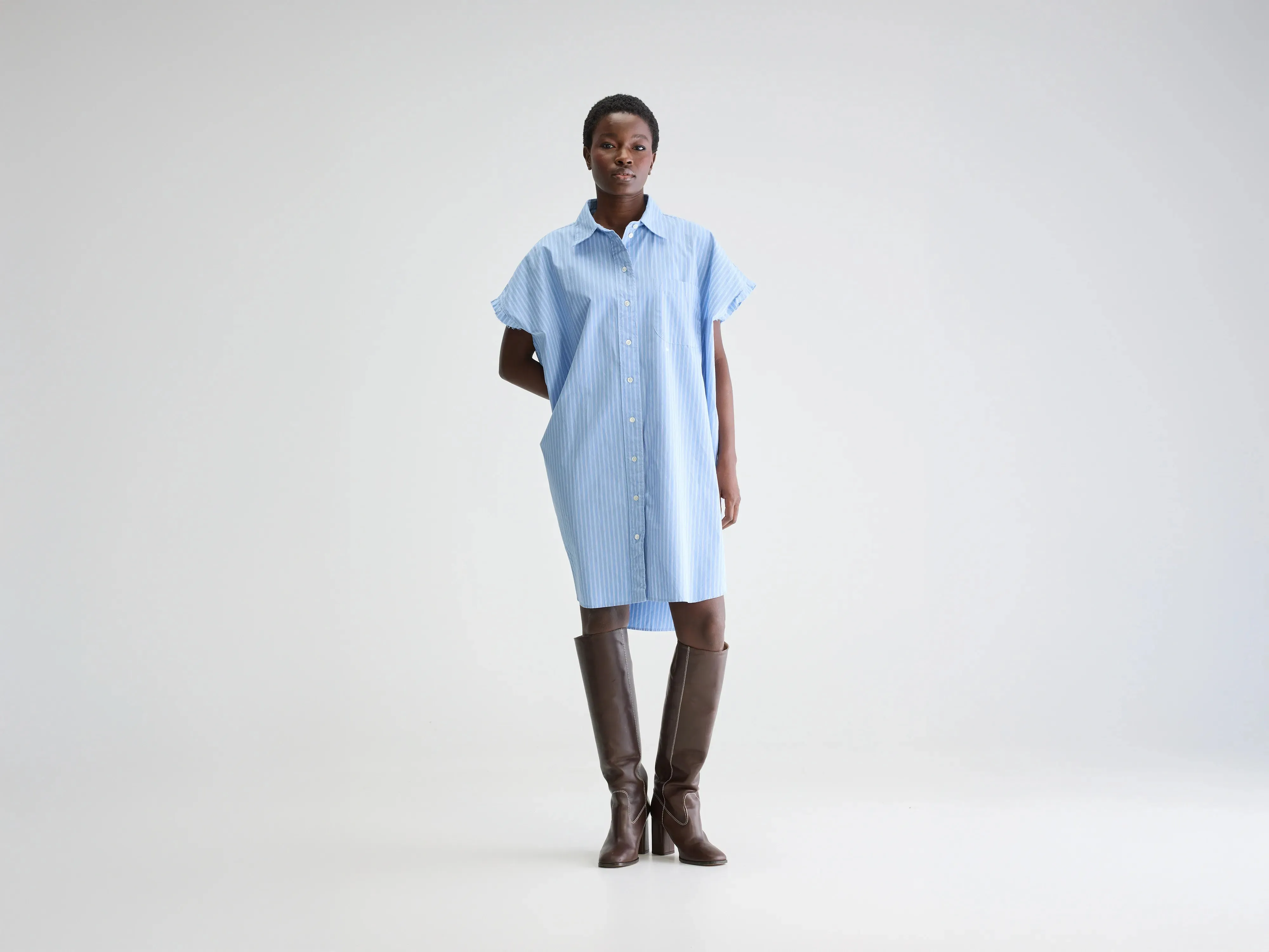 Gianna sleeveless shirt dress (251 / W / STRIPE N) sold by Bellrose