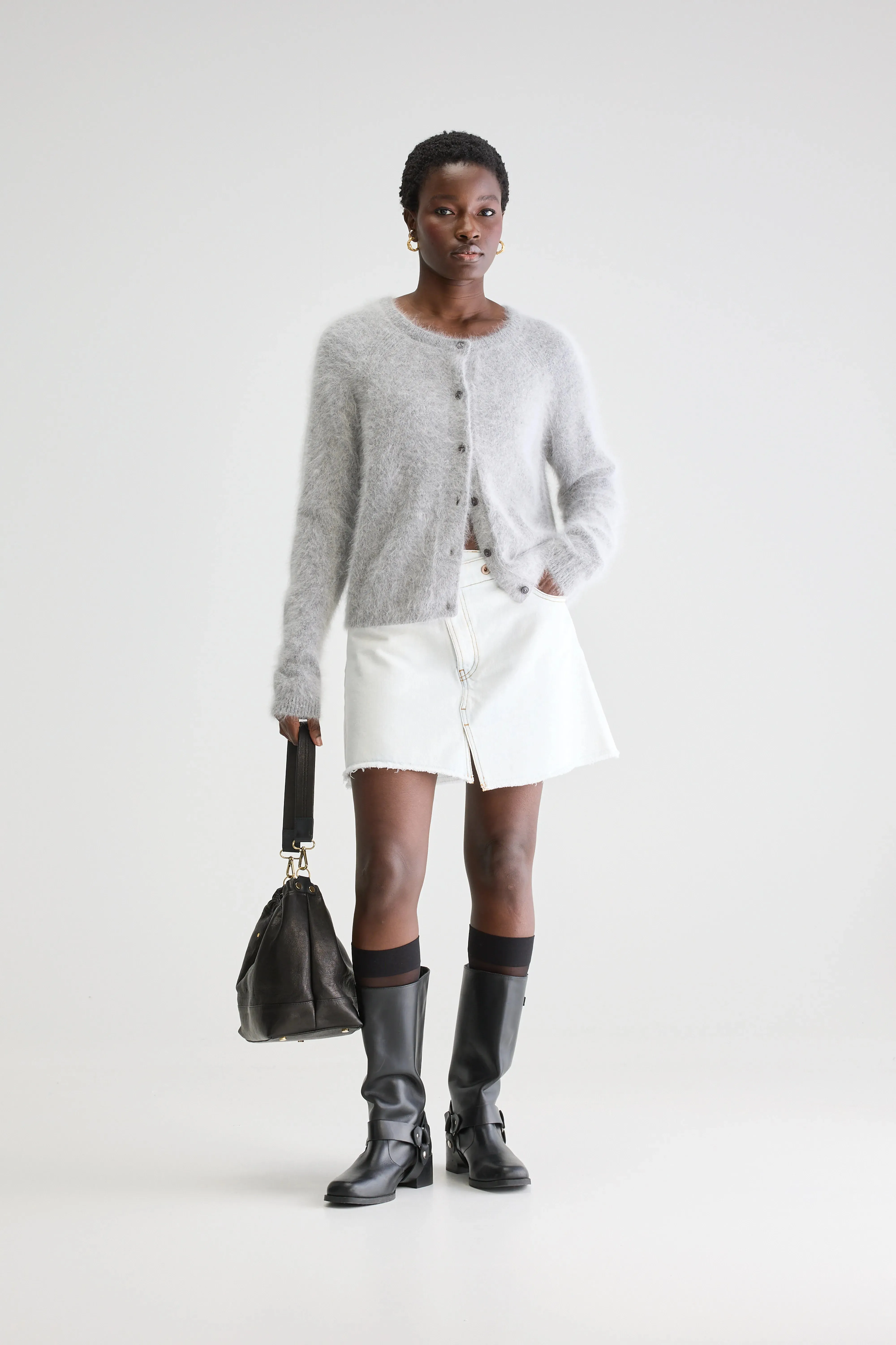 Datair angora-blend cardigan (252 / W / H. GREY) sold by Bellrose product image thumbnail 3