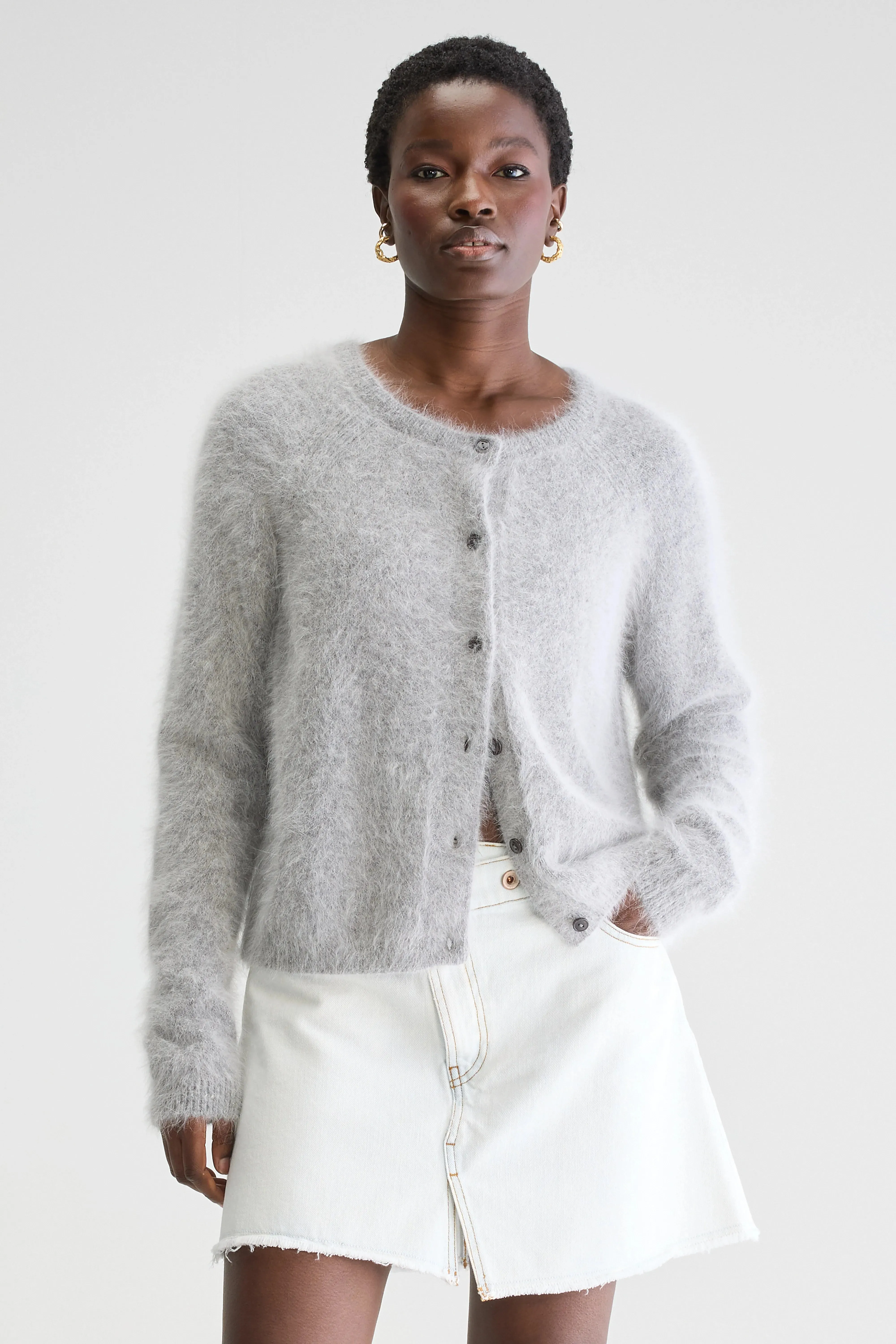 Datair angora-blend cardigan (252 / W / H. GREY) sold by Bellrose product image thumbnail 2