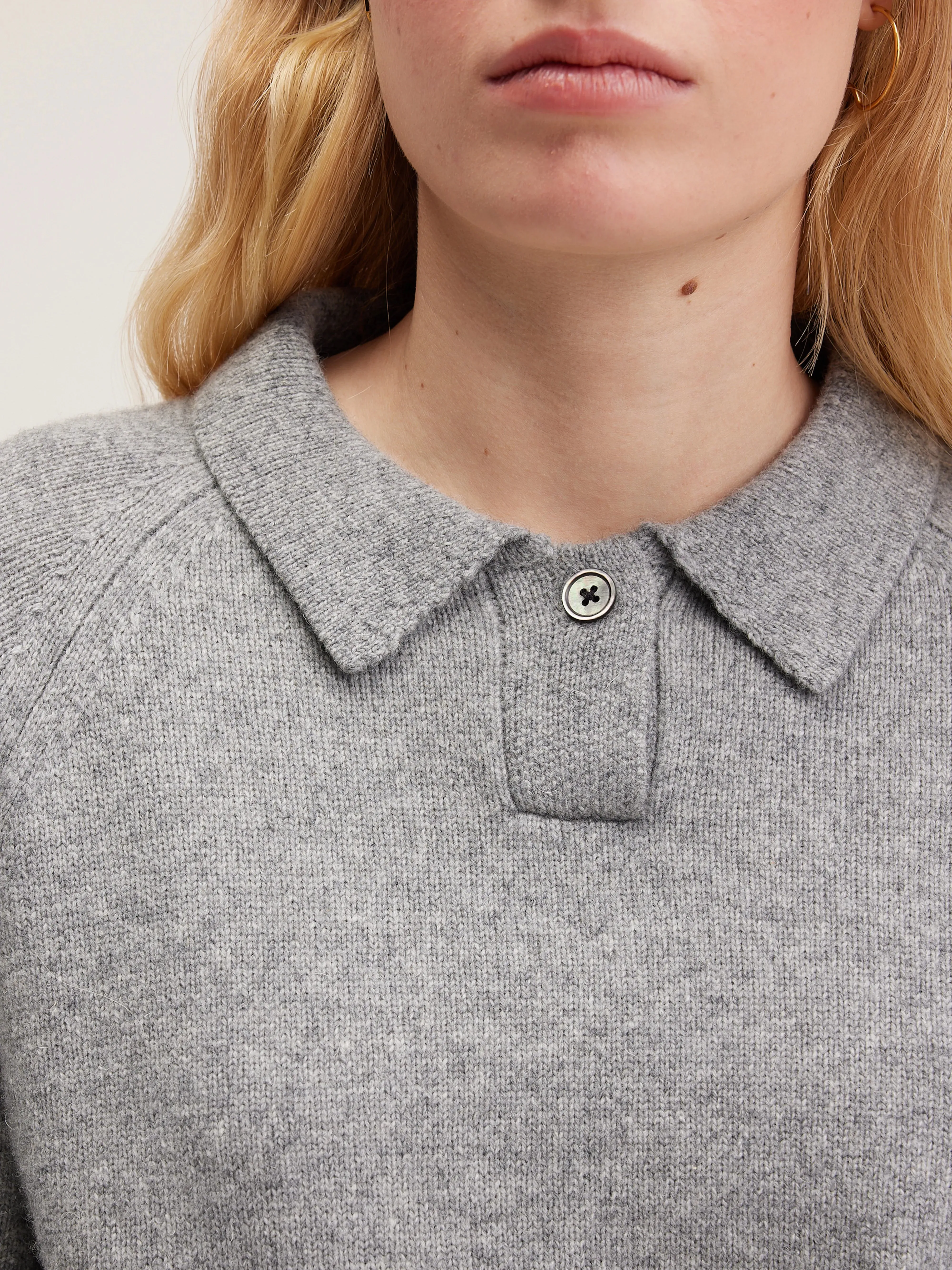 Amerty polo-collar sweater (242 / W / H. GREY) sold by Bellrose product image thumbnail 4