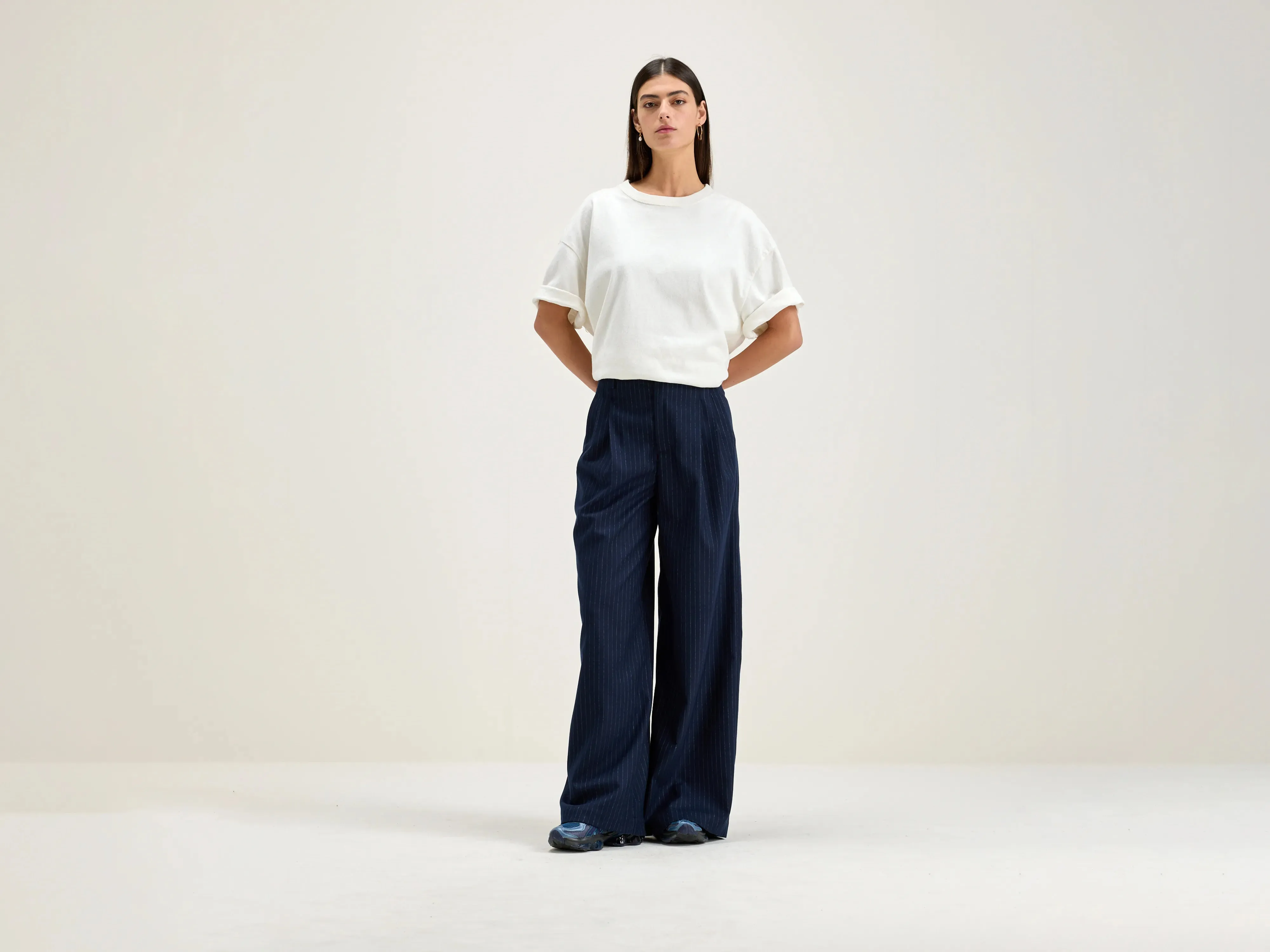 Volkert wide tailored trousers (242 / W / STRIPE A) sold by Bellrose