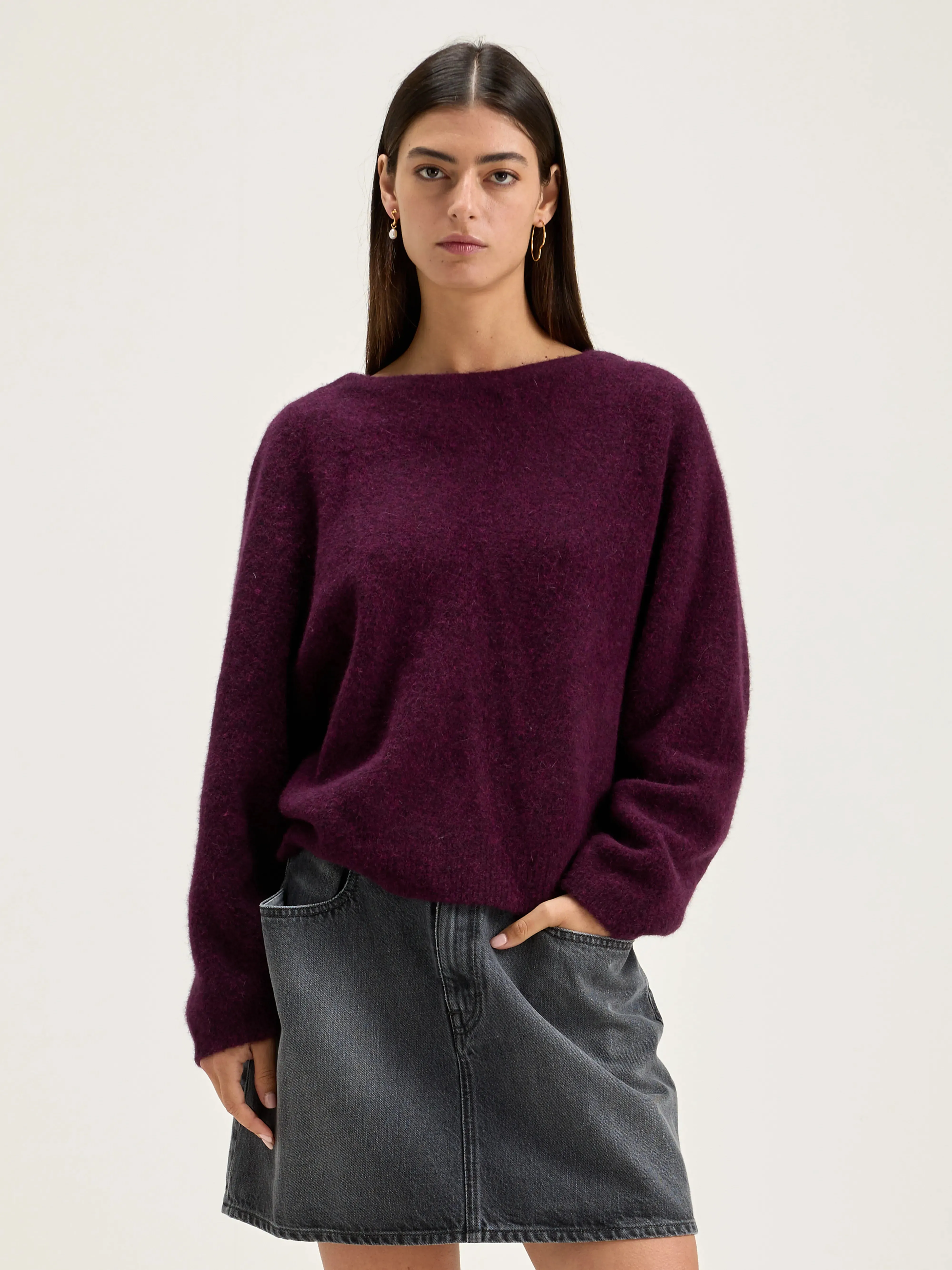 Deros round-neck sweater (242 / W / WINE) sold by Bellrose product image thumbnail 2