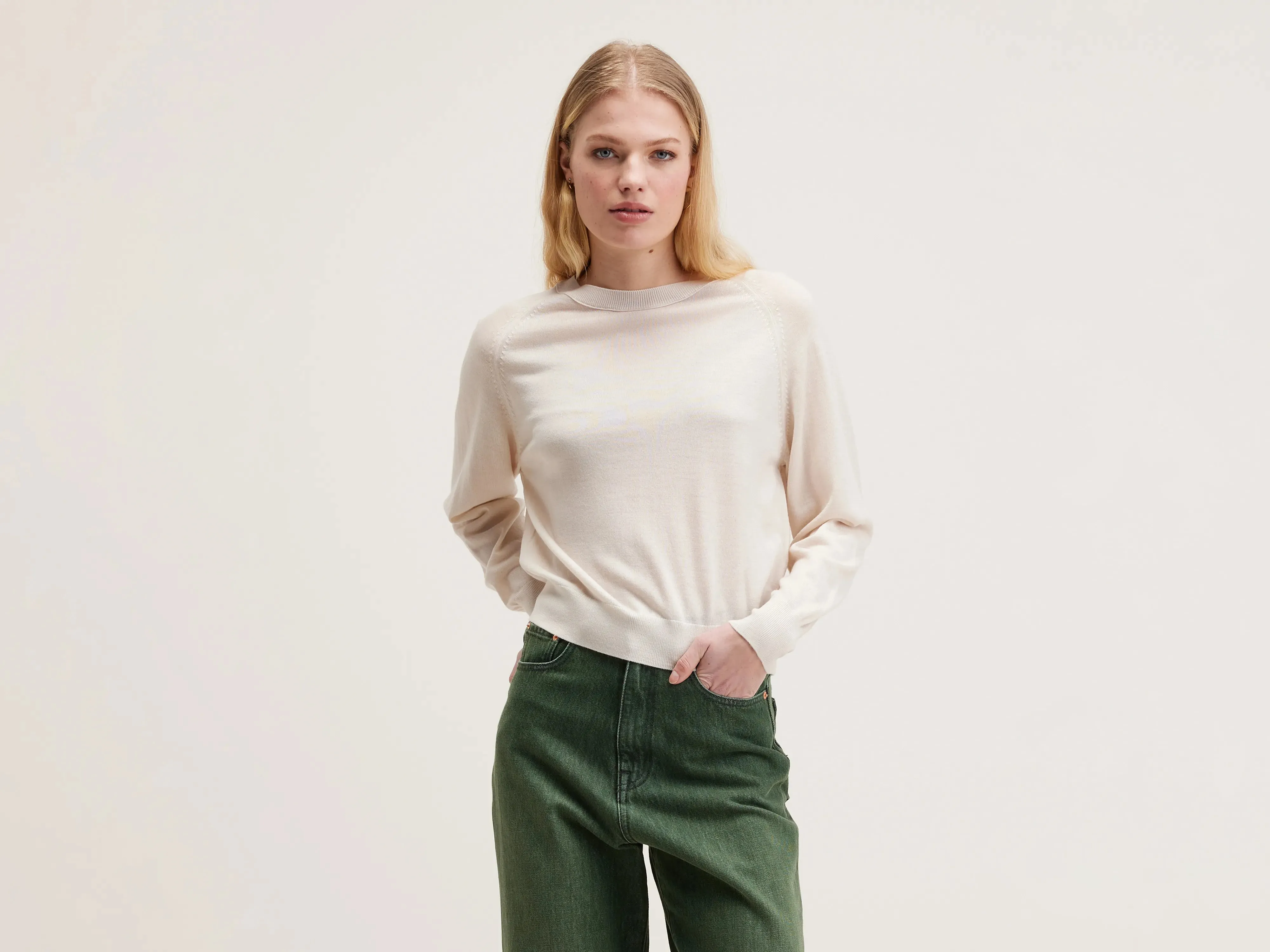 Delen classic sweater (242 / W / IVORY) sold by Bellrose