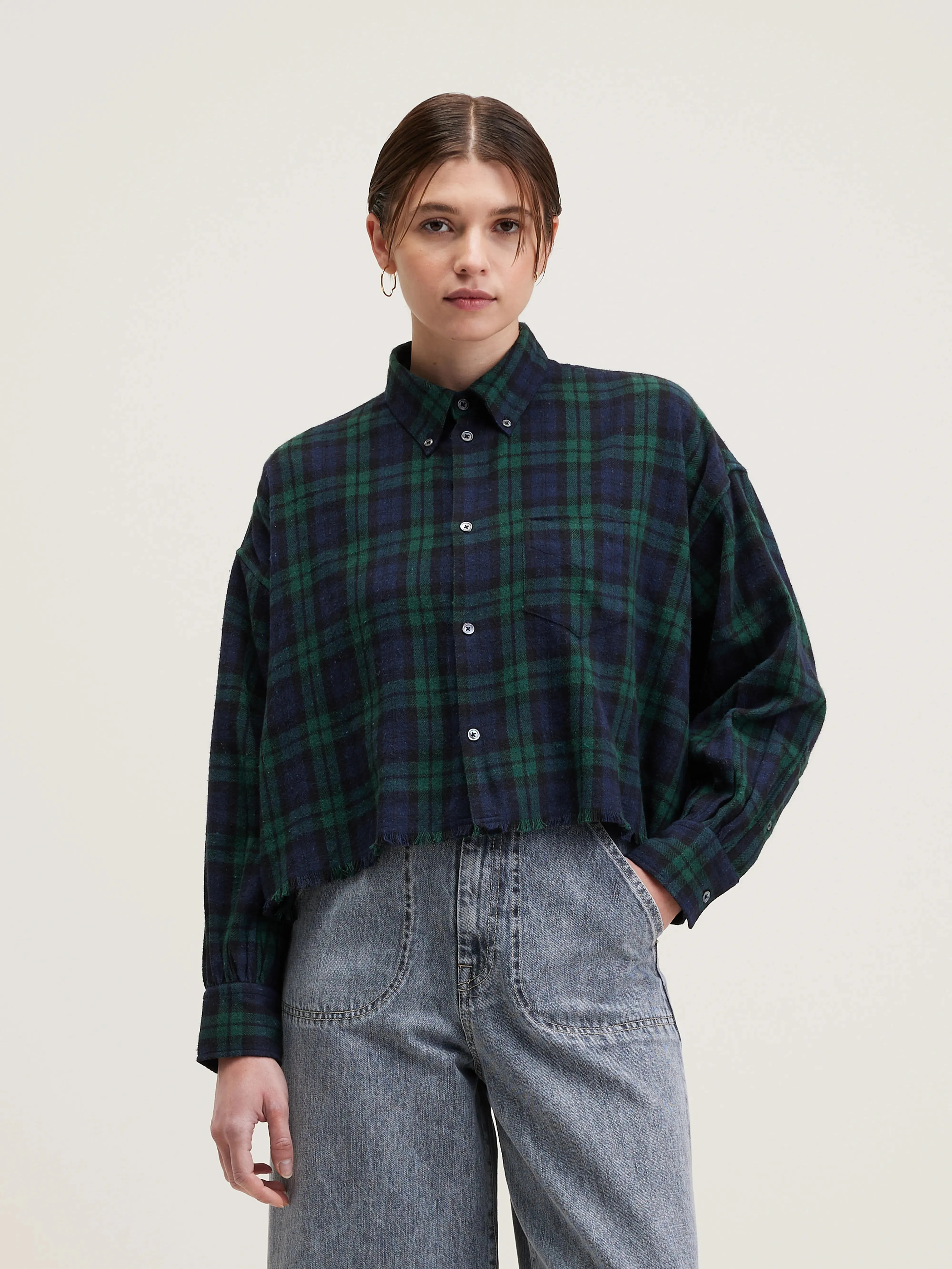 Kraft cropped shirt (242 / W / CHECK A) sold by Bellrose product image thumbnail 2