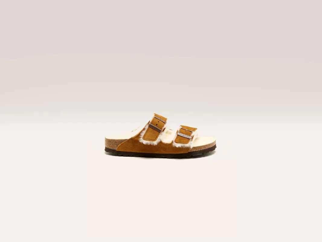 Arizona Shearling Sandals (242 / W / TAN) sold by Bellrose