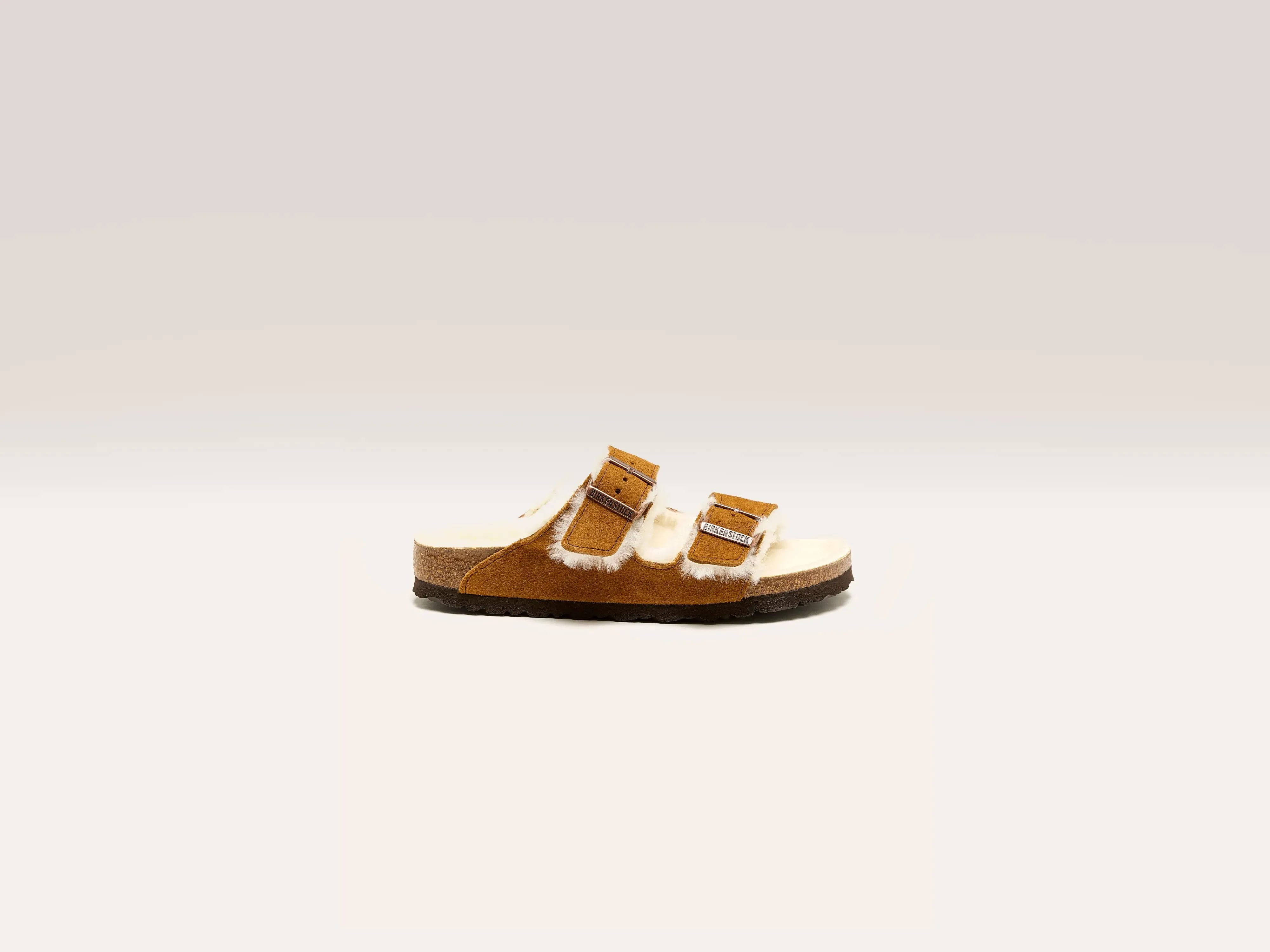 Arizona Shearling Sandals (242 / W / TAN) sold by Bellrose
