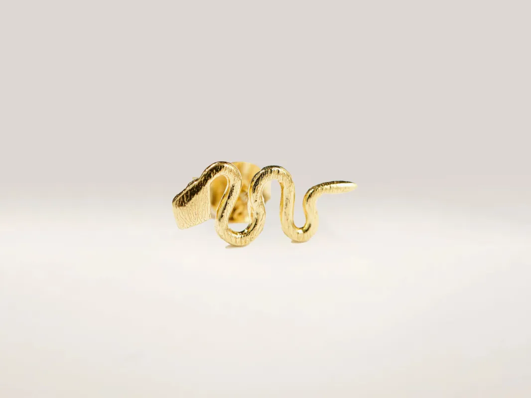 Serpent Stud Earring (242 / W / GOLD) sold by Bellrose