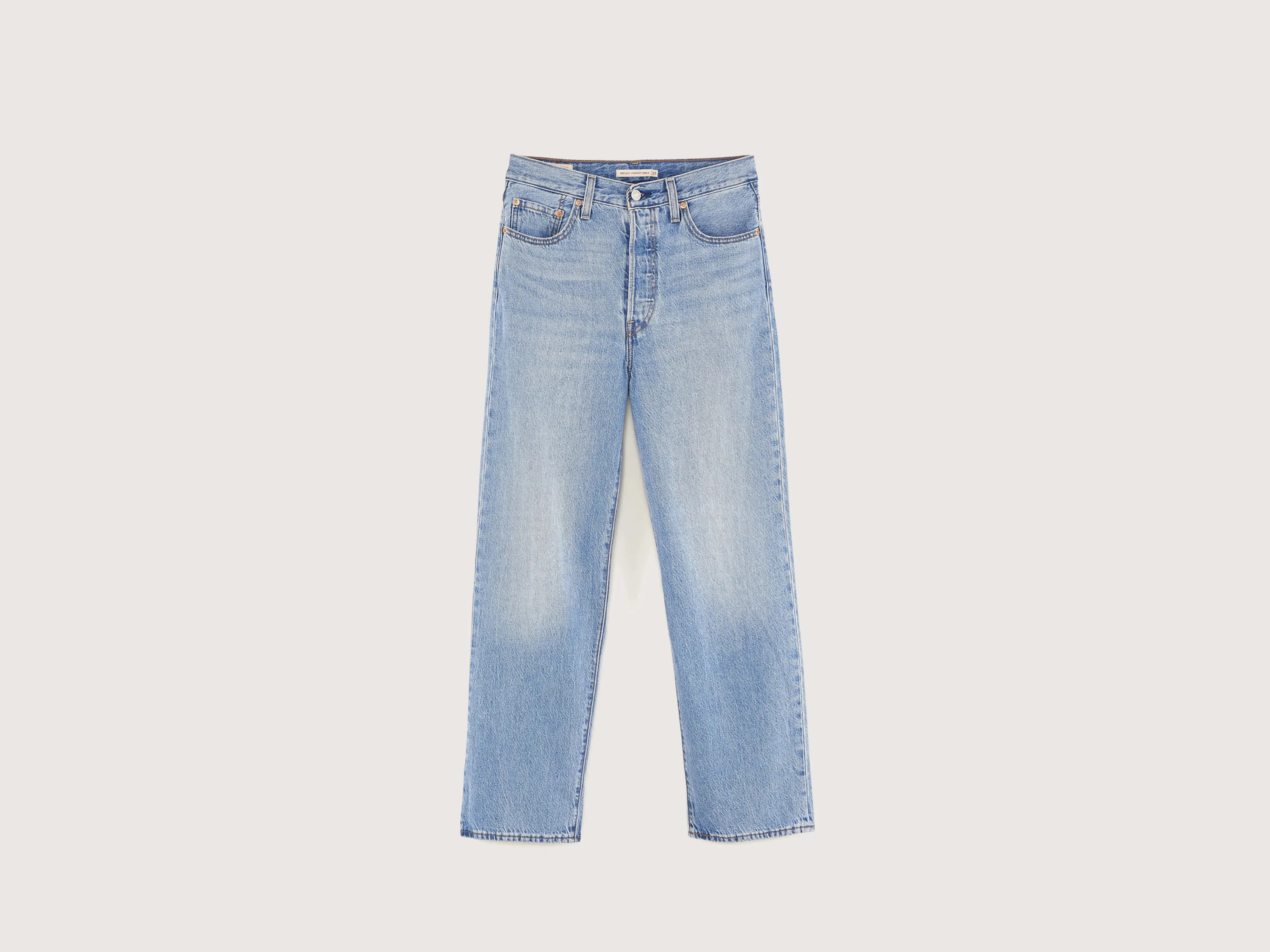 Ribcage Straight Ankle Jeans (242 / W / VINTAGE STONE WASH) sold by Bellrose