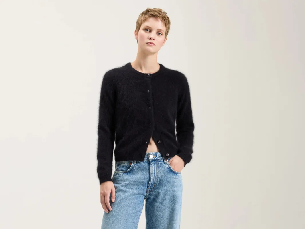 Datair angora-blend cardigan (242 / W / OFF BLACK) made by Bellerose