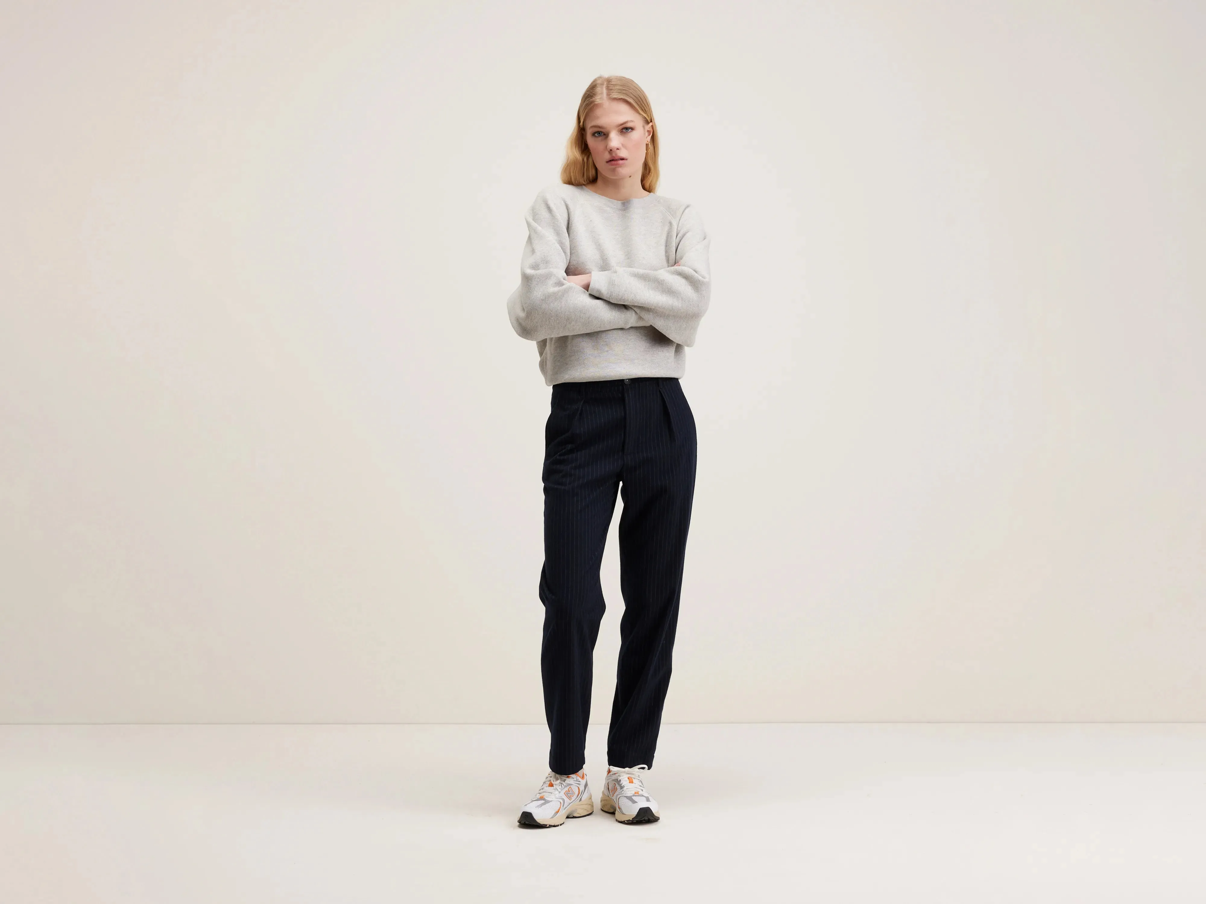 Villa pleated trousers (242 / W / STRIPE A) sold by Bellrose