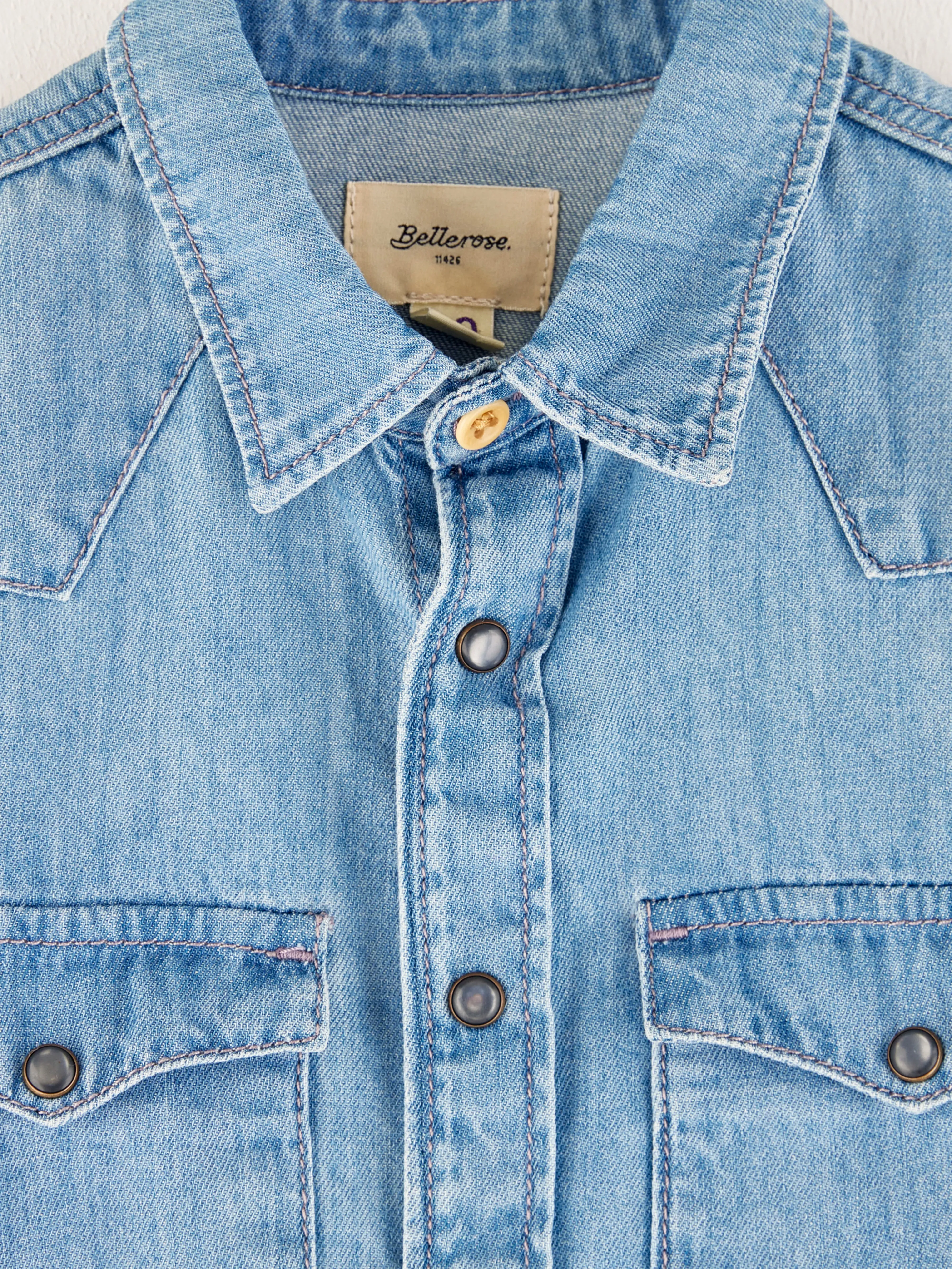 Peio denim shirt (242 / B / BLEACH) sold by Bellrose product image thumbnail 3