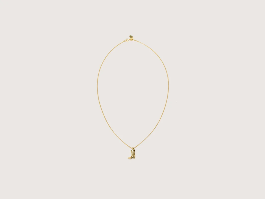 Cowboy Boot Charm Necklace (242 / W / GOLD) sold by Bellrose