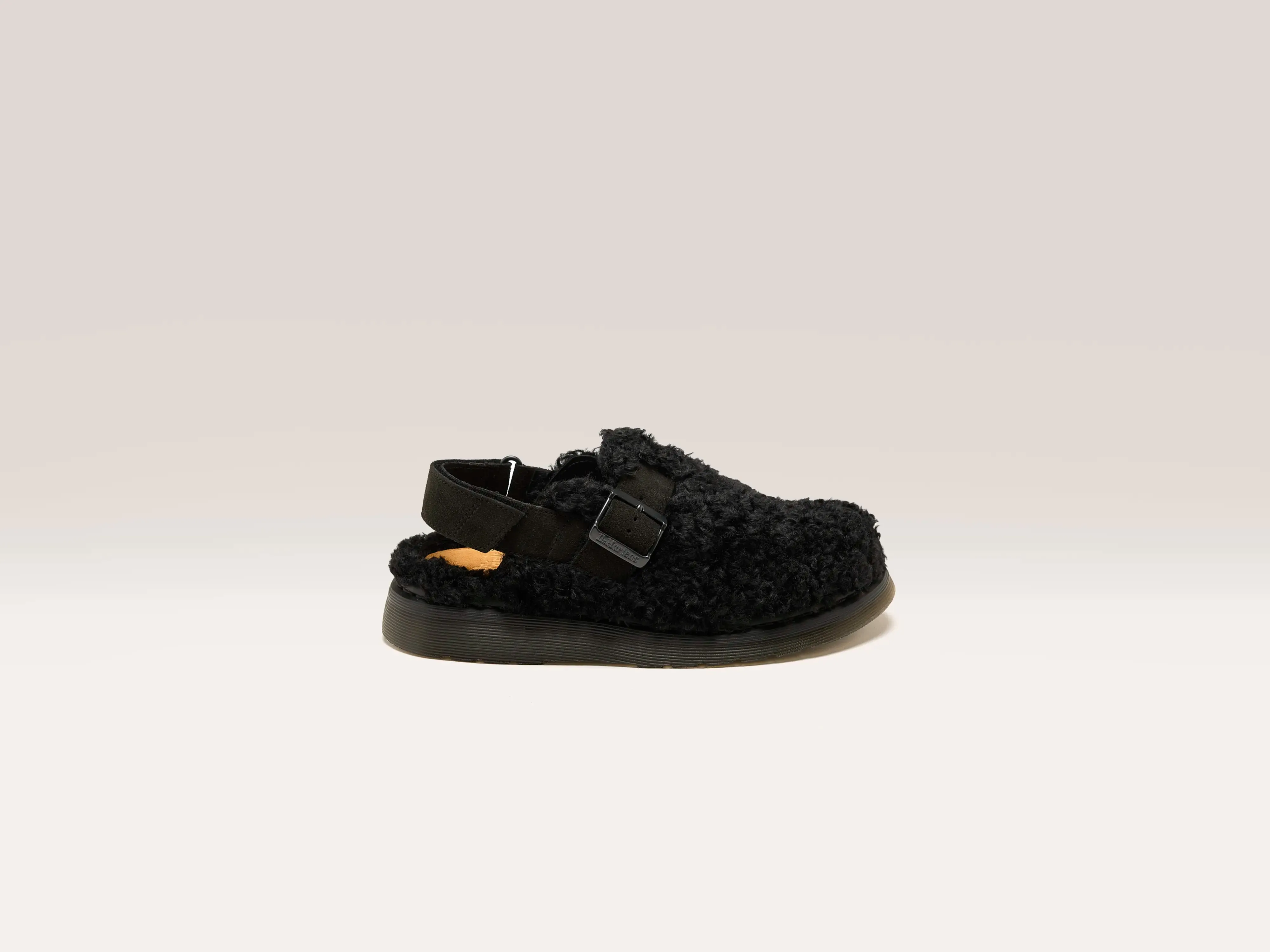 Jorge Ii Suede & Borg Mules For Women (242 / W / BLACK) sold by Bellrose