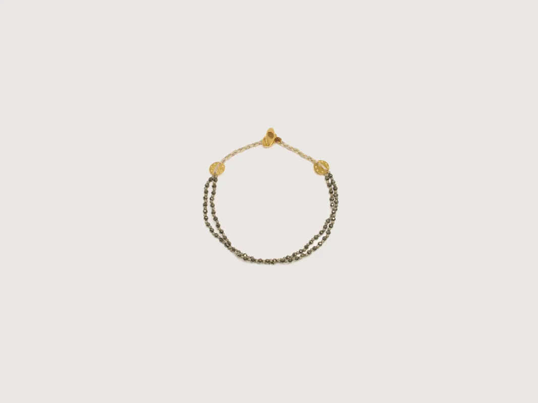 Double Strand Pyrite Bracelet (242 / W / GOLD) sold by Bellrose