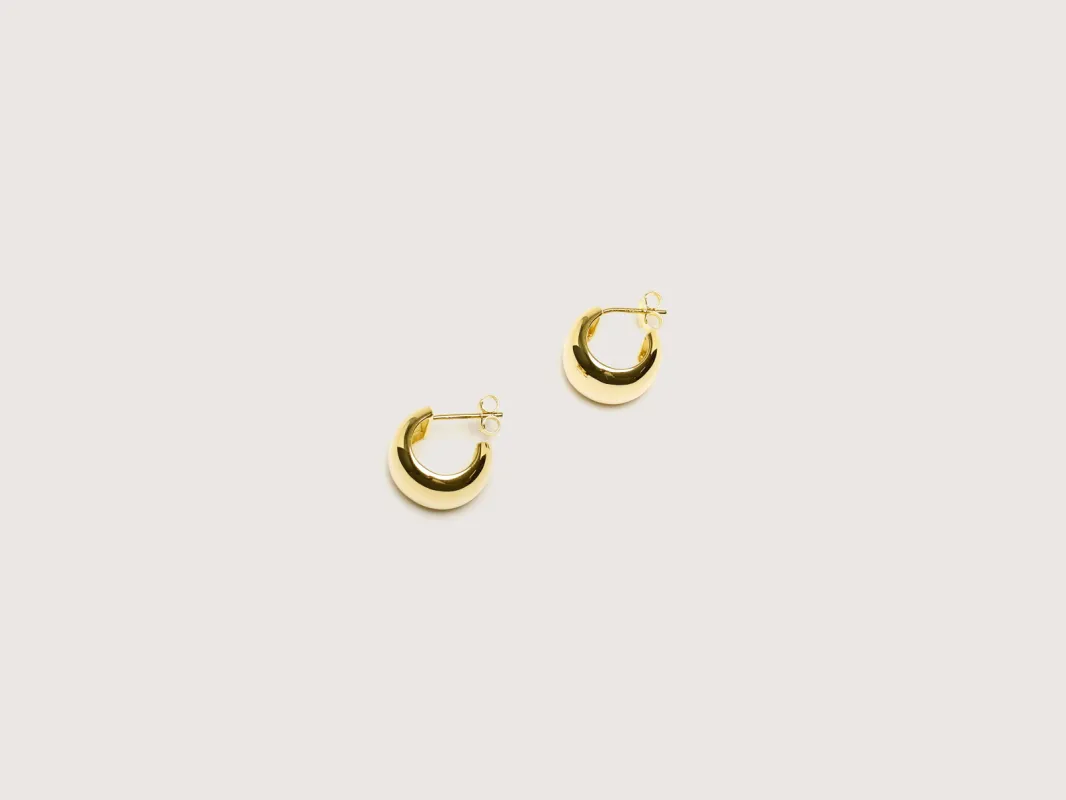 Reflection Small Gold Hoop Earrings (251 / W / GOLD) sold by Bellrose