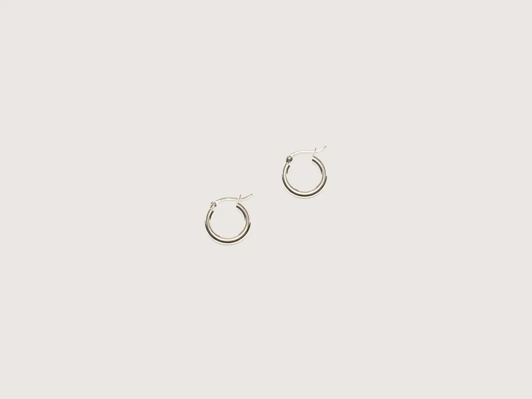 Oda Small Silver Hoop Earrings (242 / W / SILVER) sold by Bellrose