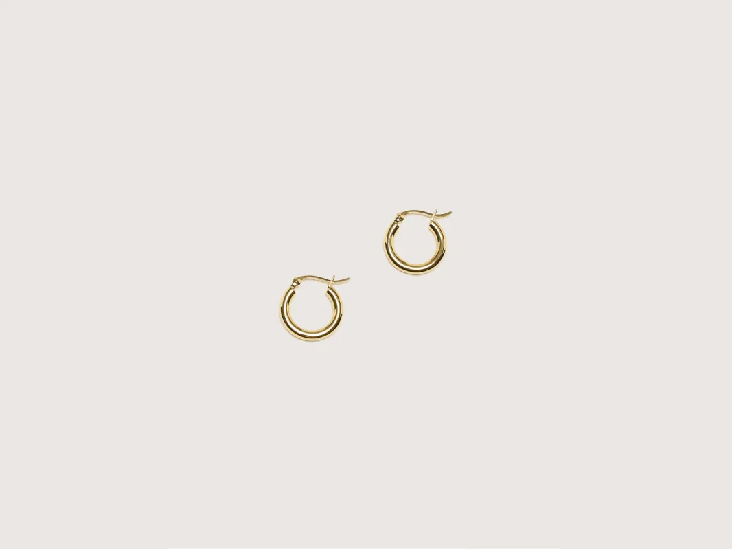 Oda Small Gold Hoop Earrings (242 / W / GOLD) sold by Bellrose
