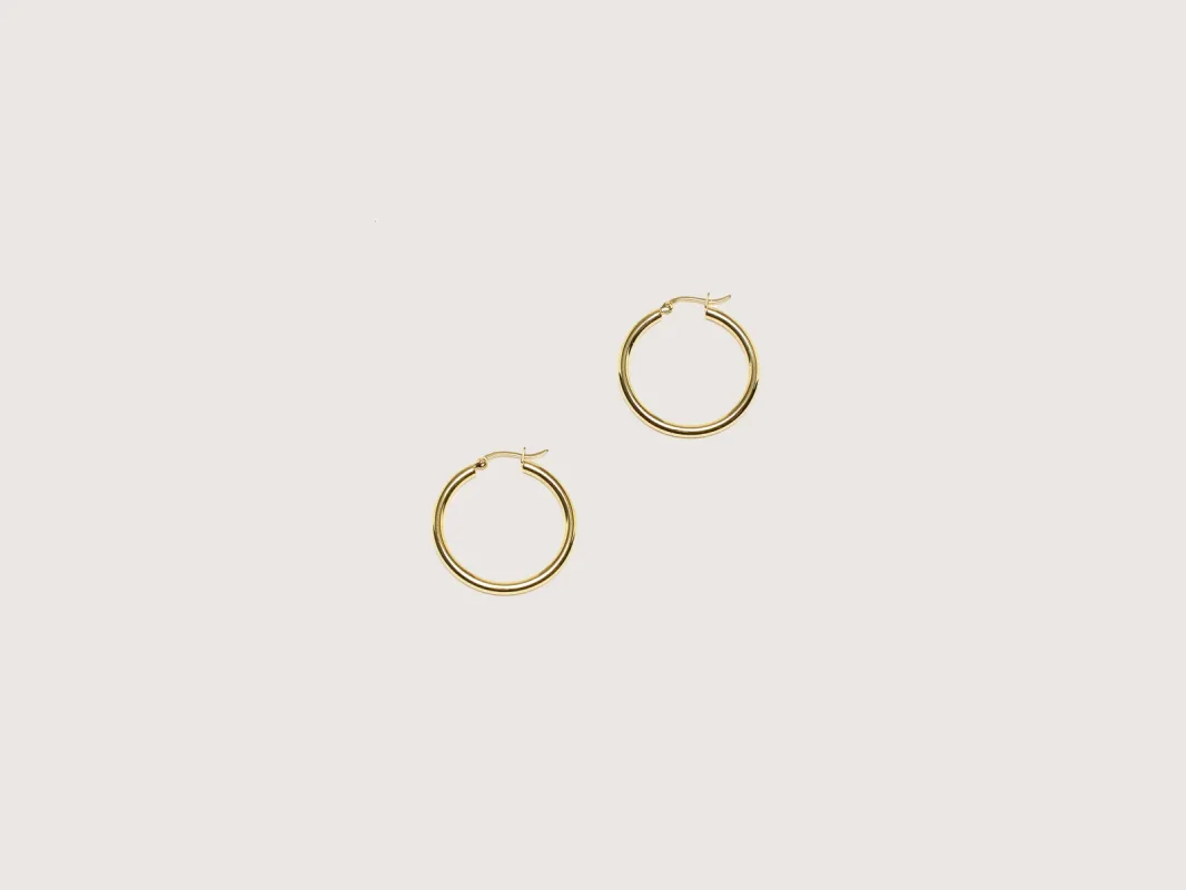 Oda Large Gold Hoop Earrings (242 / W / GOLD) sold by Bellrose