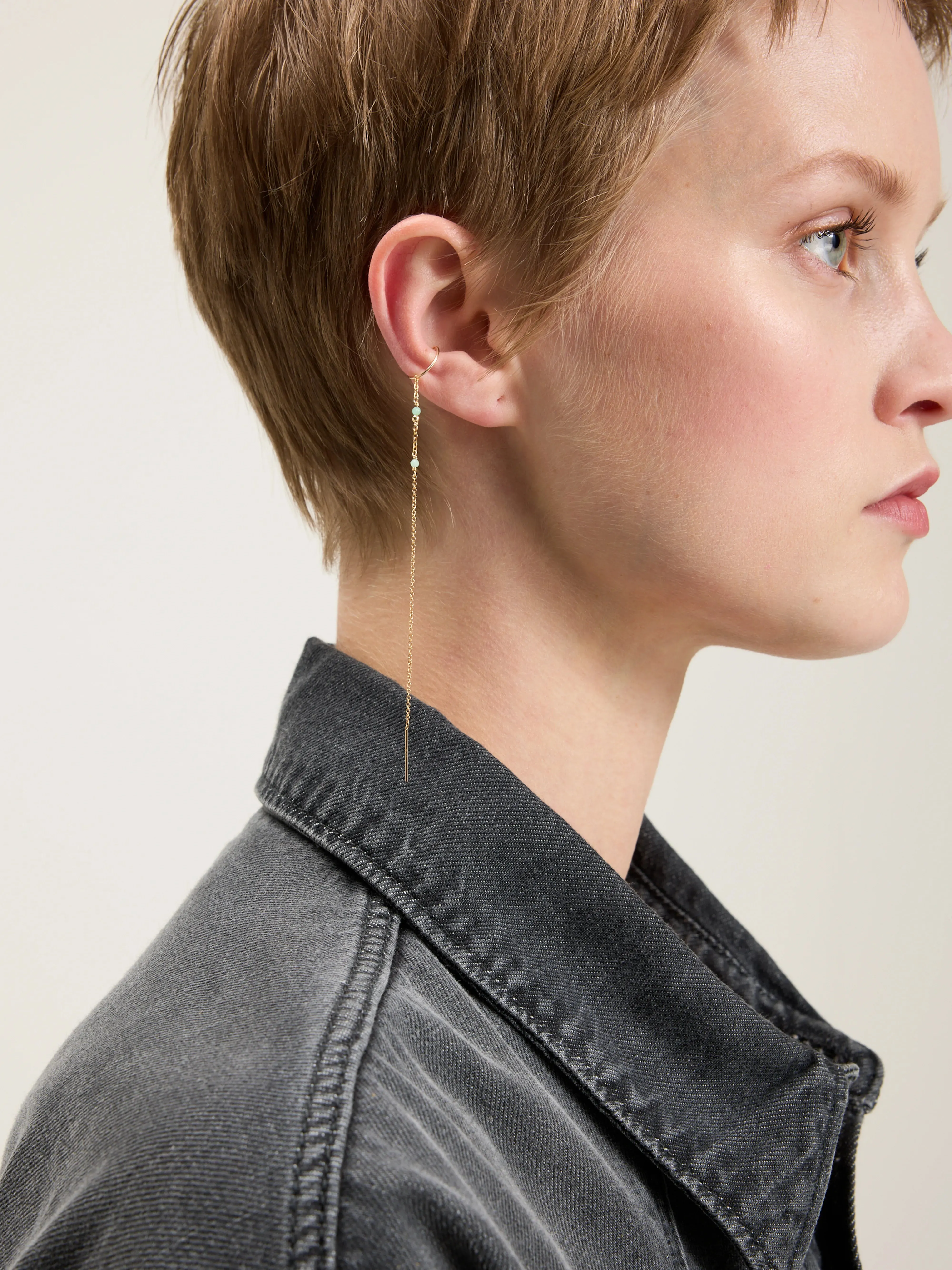 Celeste Chain Earring (242 / W / GOLD) sold by Bellrose product image thumbnail 3
