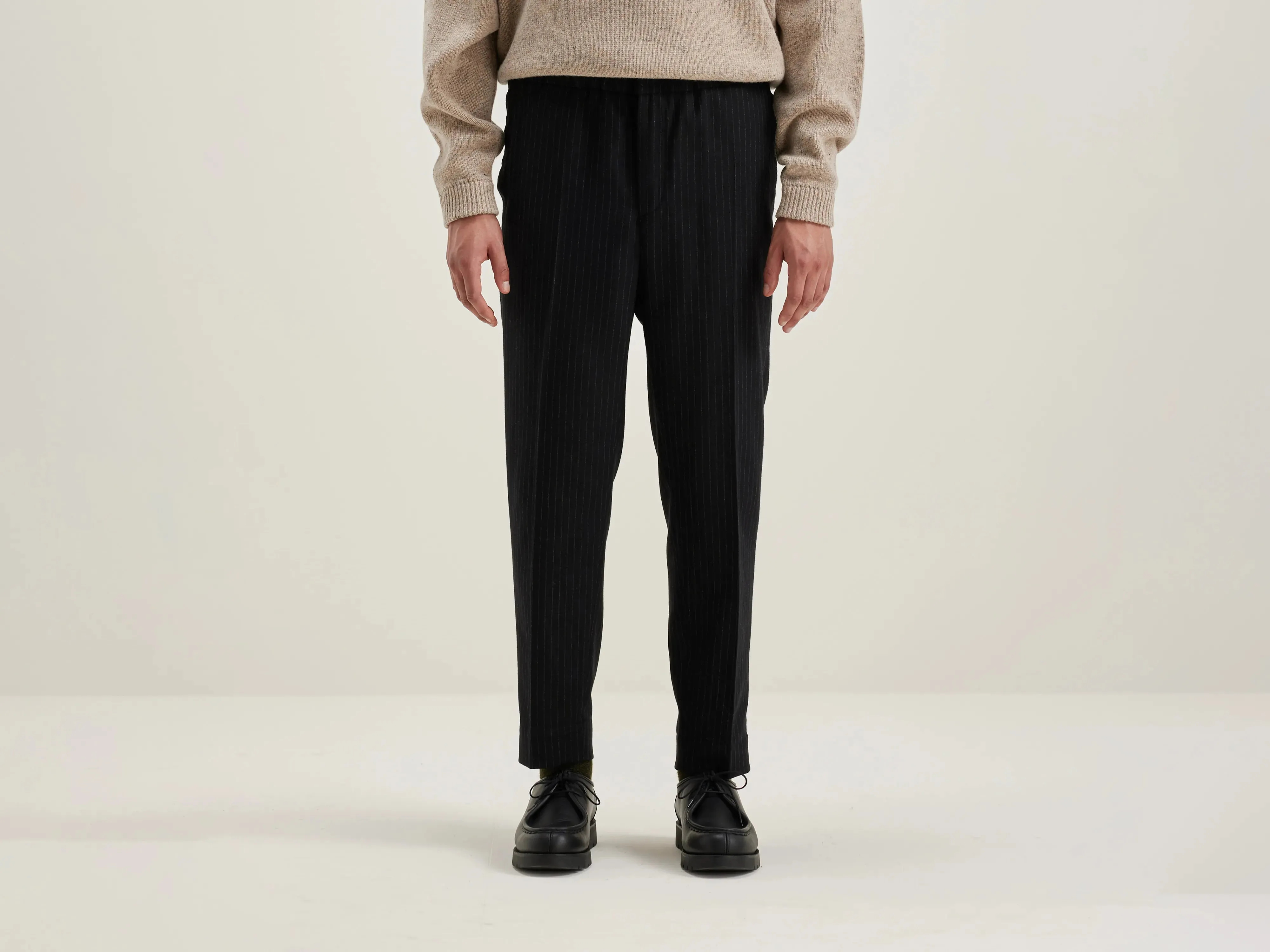 Stanford wide tapered trousers (242 / M / STRIPE A) sold by Bellrose