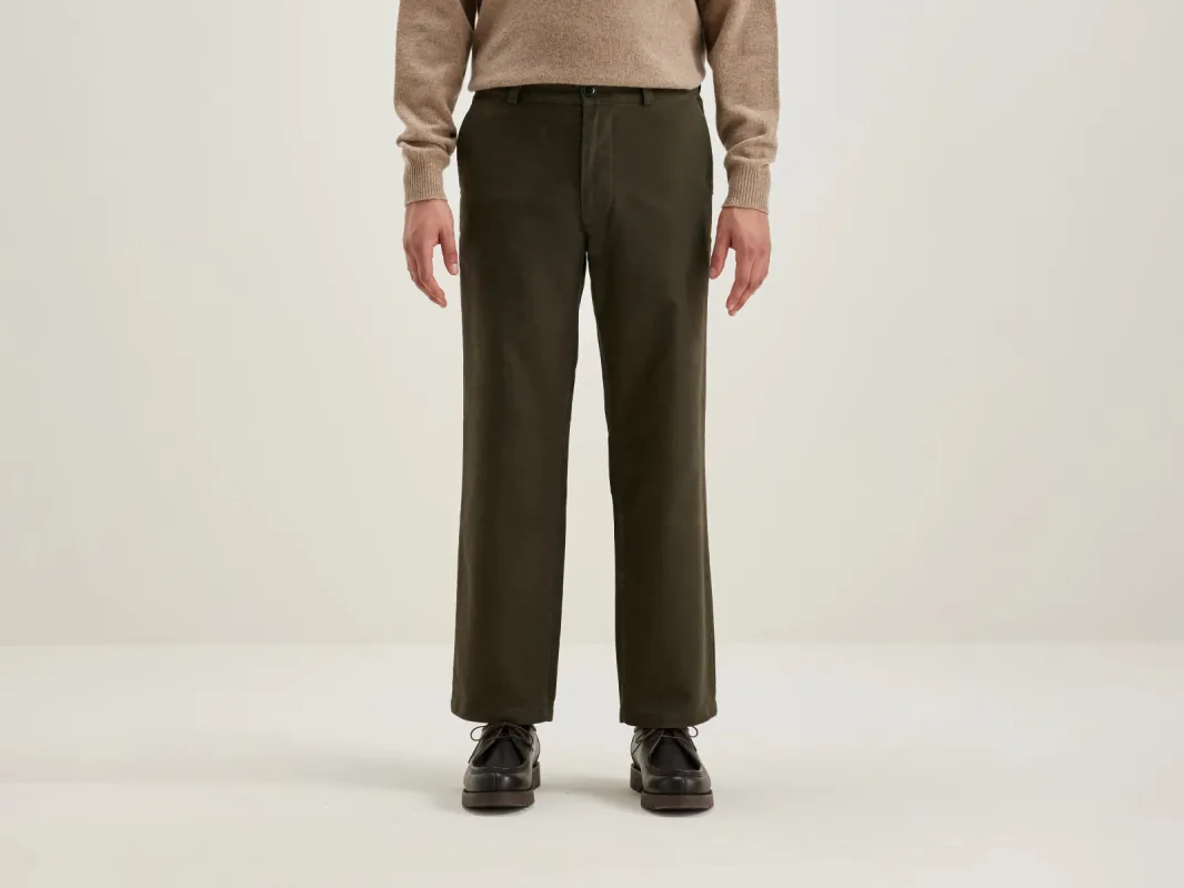Jaggot straight trousers (242 / M / DARK OLIVE) sold by Bellrose