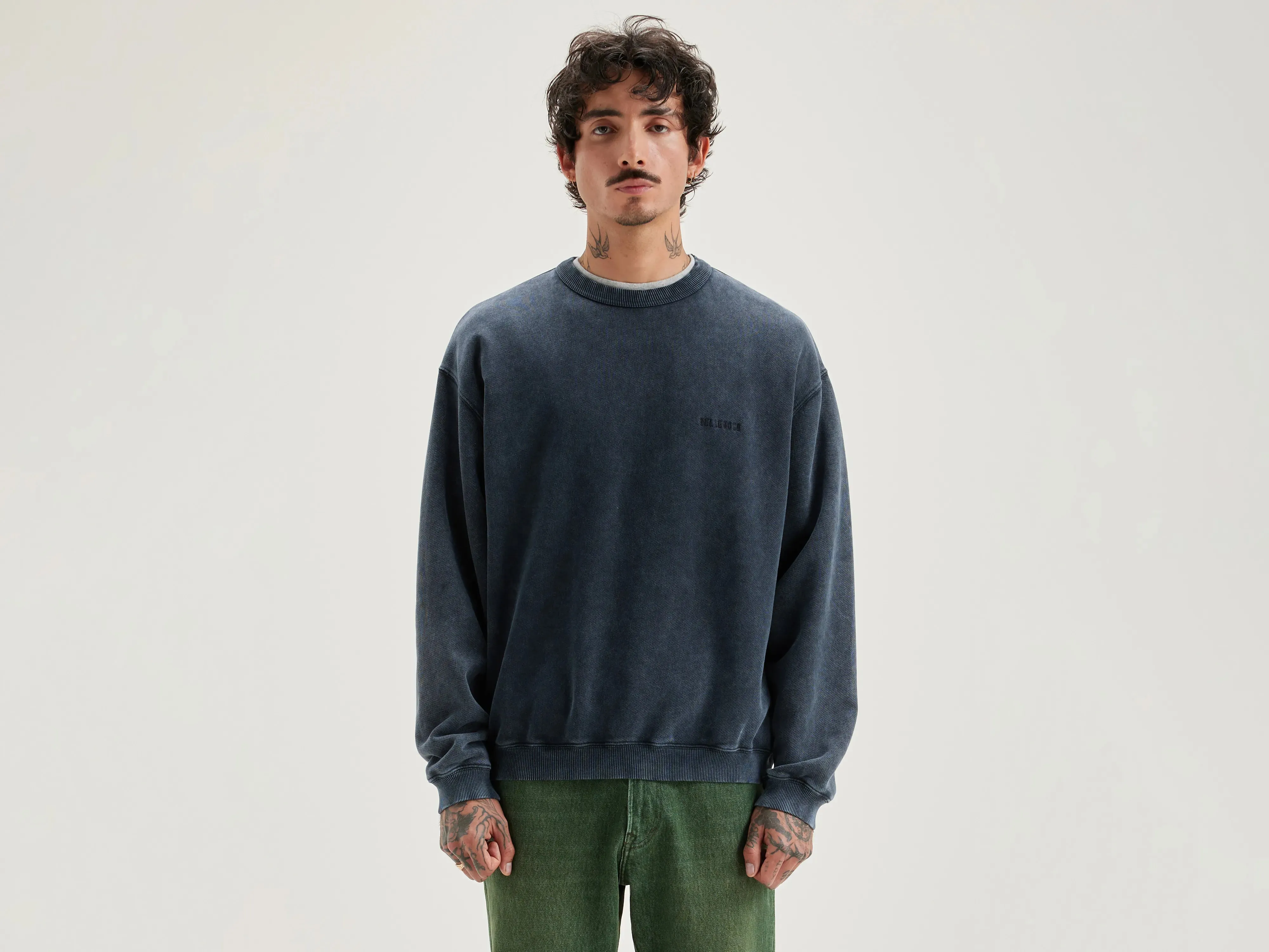 Fabien crew-neck sweatshirt (242 / M / BLACK BLUE) sold by Bellrose