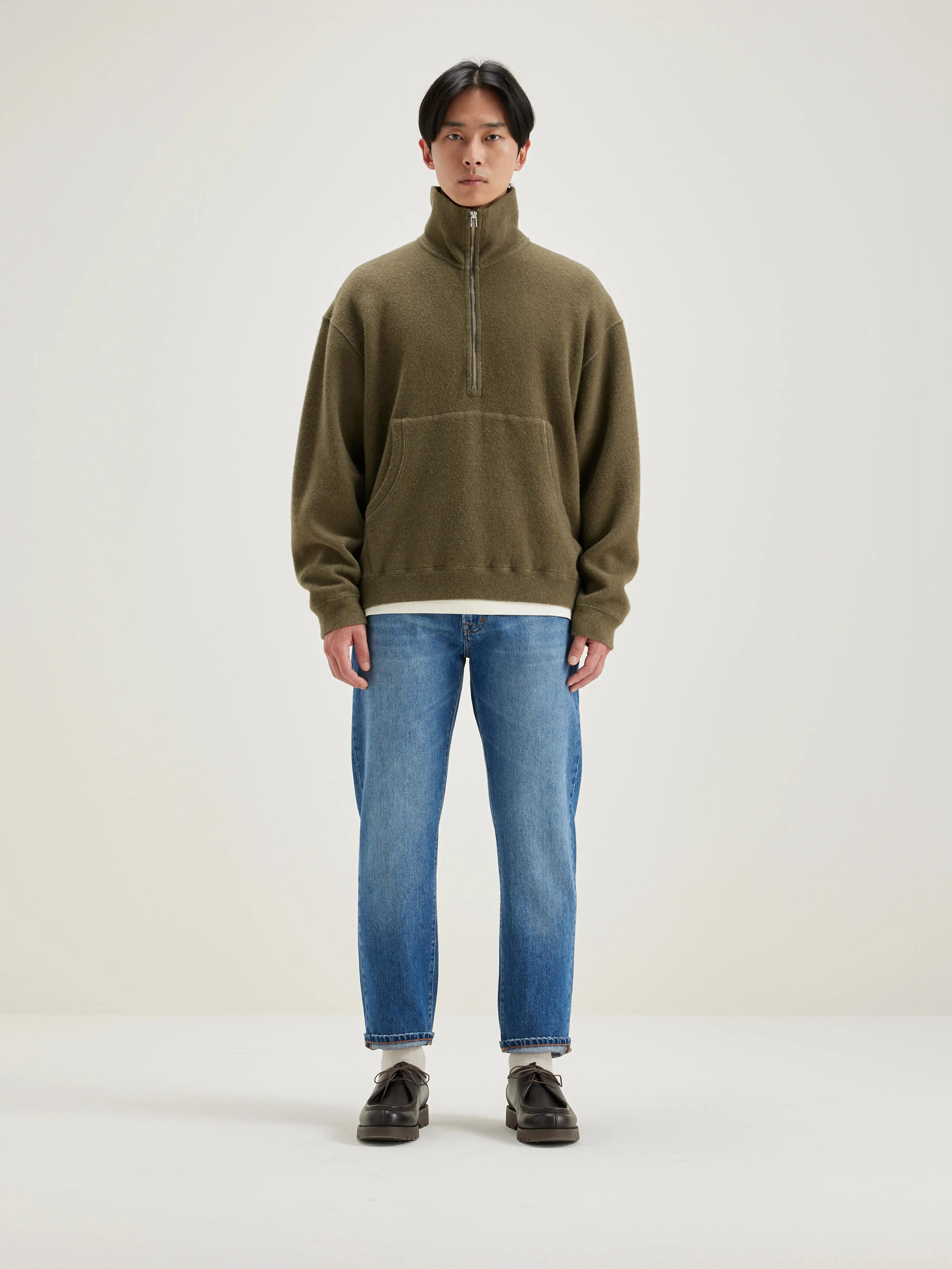 Mabro zipped-collar sweatshirt (242 / M / MILITARY) sold by Bellrose product image thumbnail 3