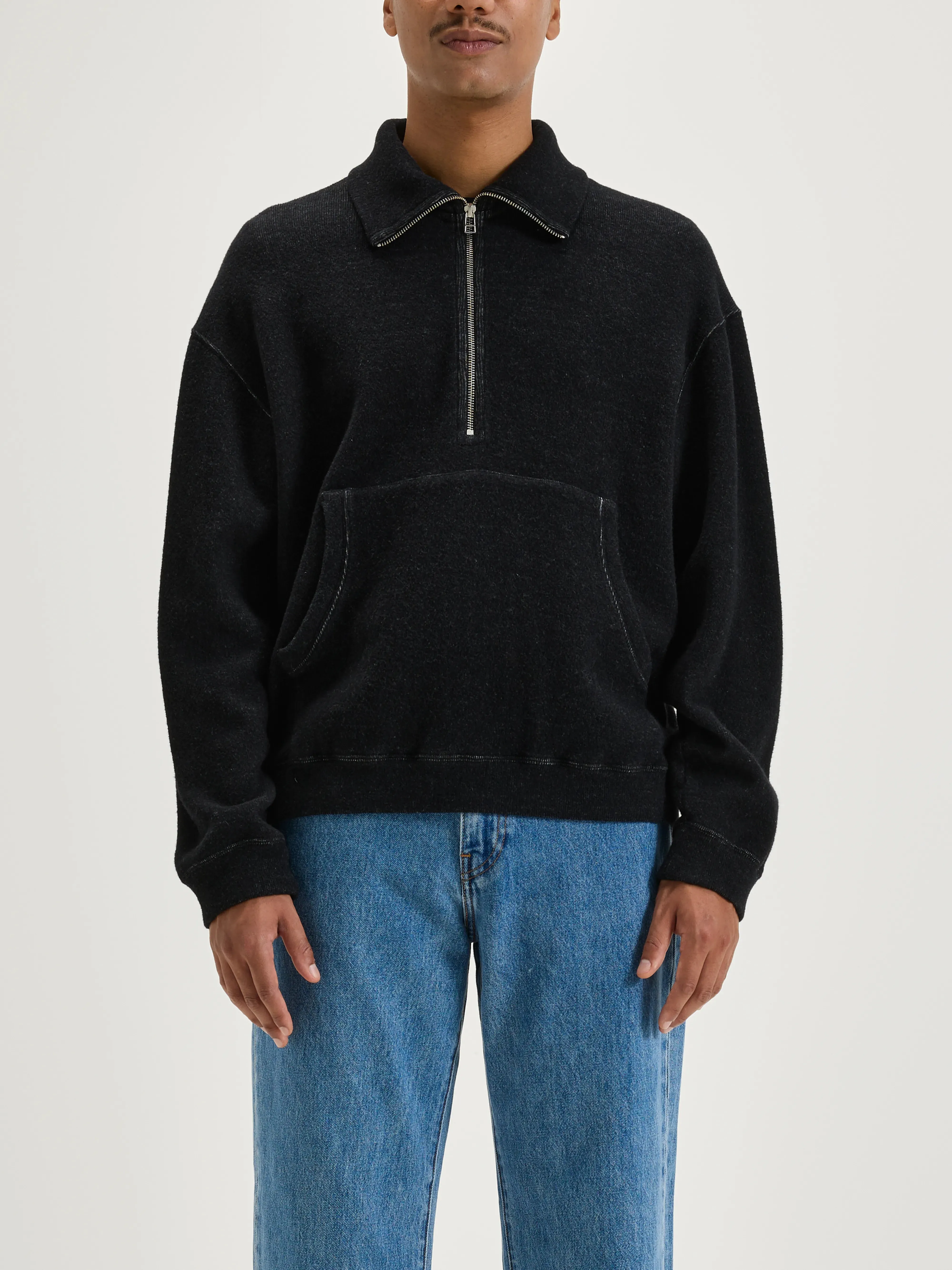 Mabro zipped-collar sweatshirt (242 / M / BLACK) sold by Bellrose product image thumbnail 2