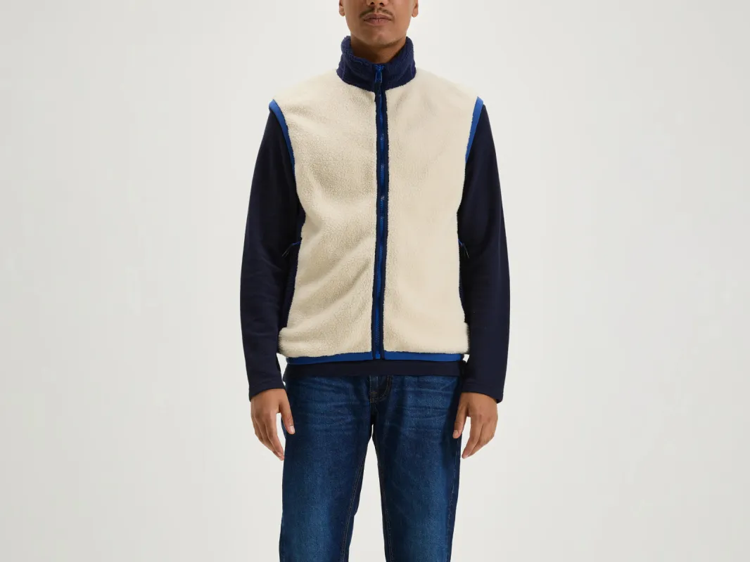Jarrod zip-up sleeveless sweatshirt (242 / M / CALCAIRE) sold by Bellrose