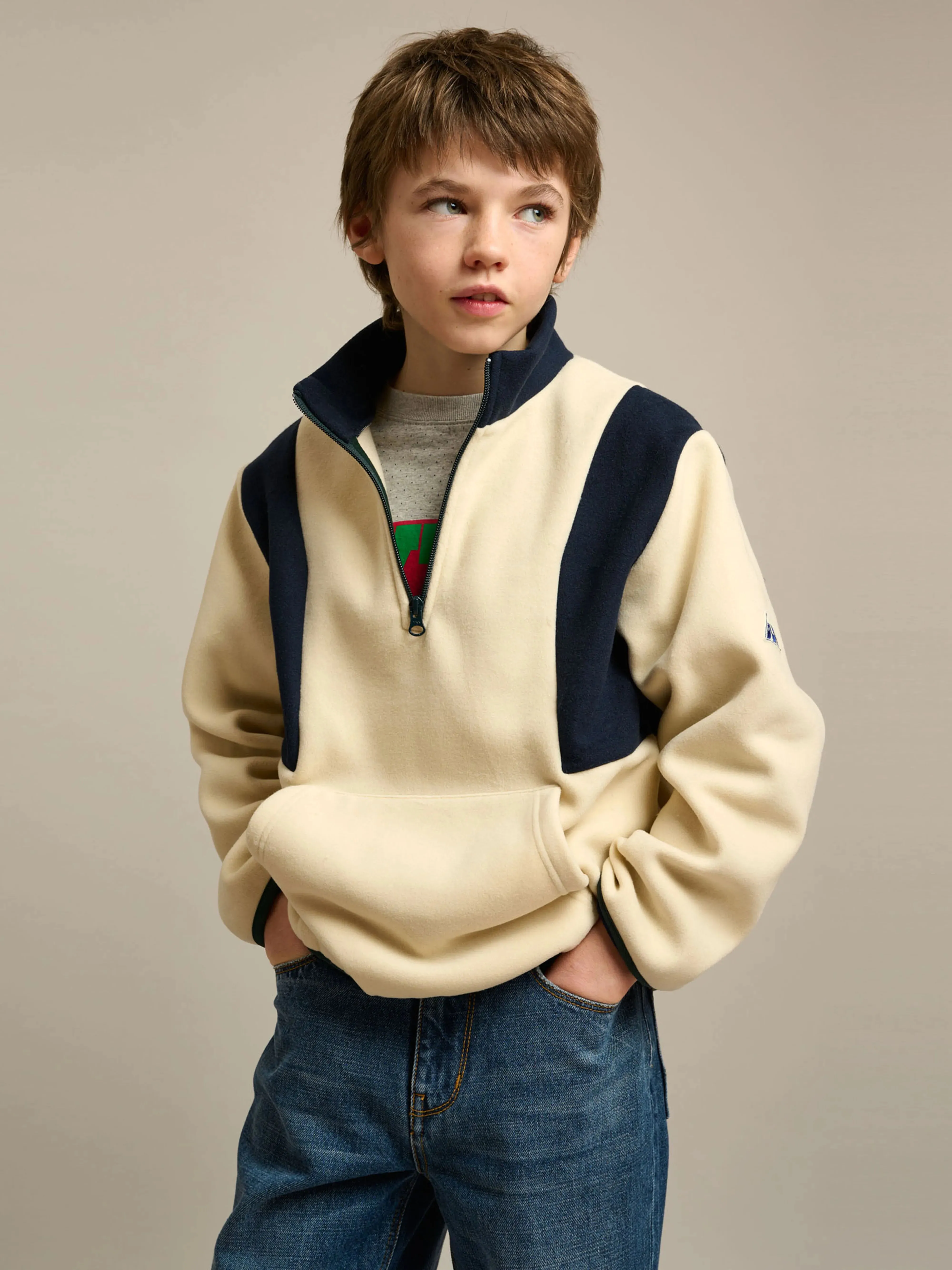 Faris zipped-collar sweatshirt (242 / B / SUGARCANE) sold by Bellrose product image thumbnail 2