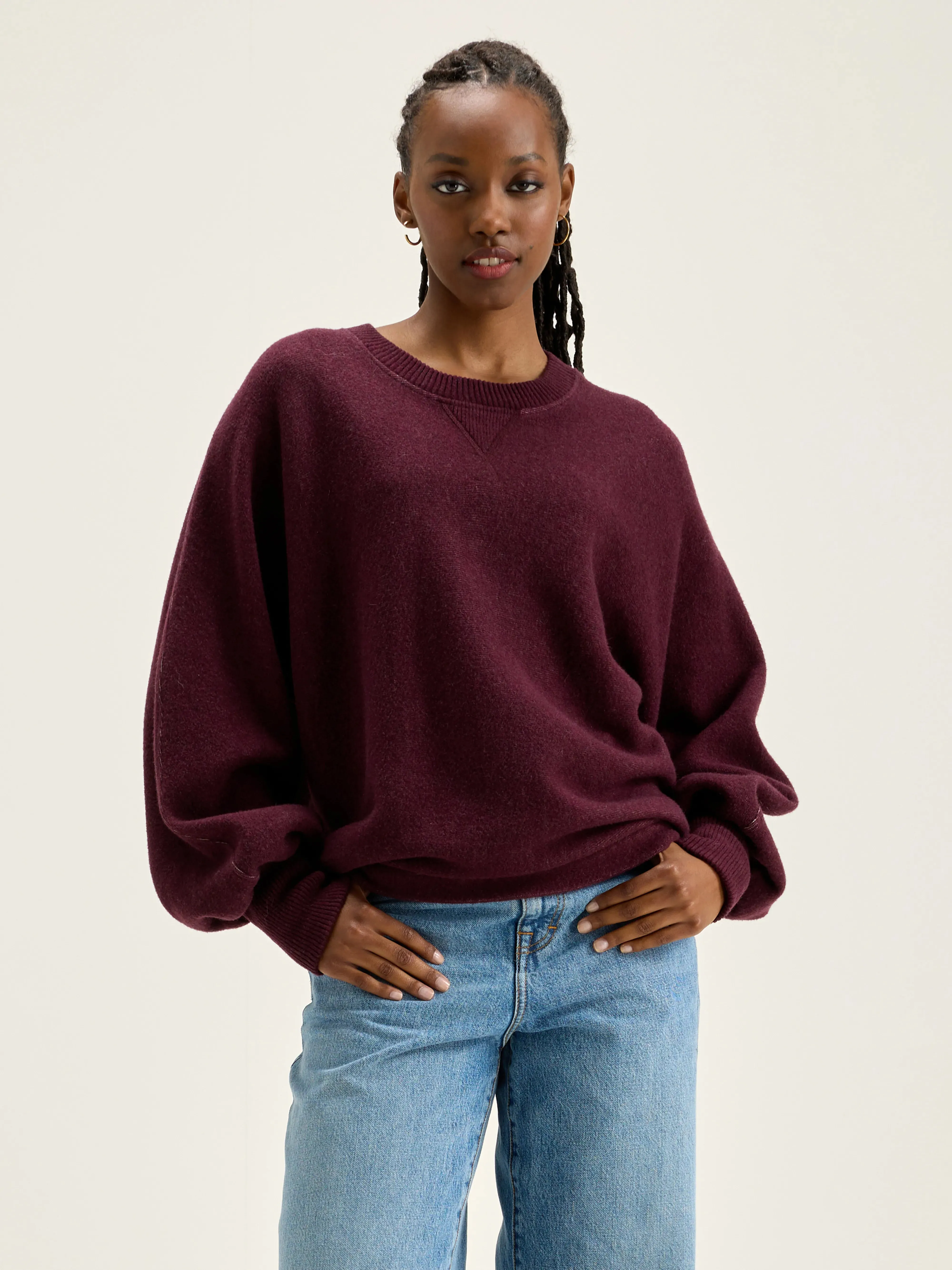 Milos crew-neck sweatshirt (242 / W / WINE) sold by Bellrose product image thumbnail 2