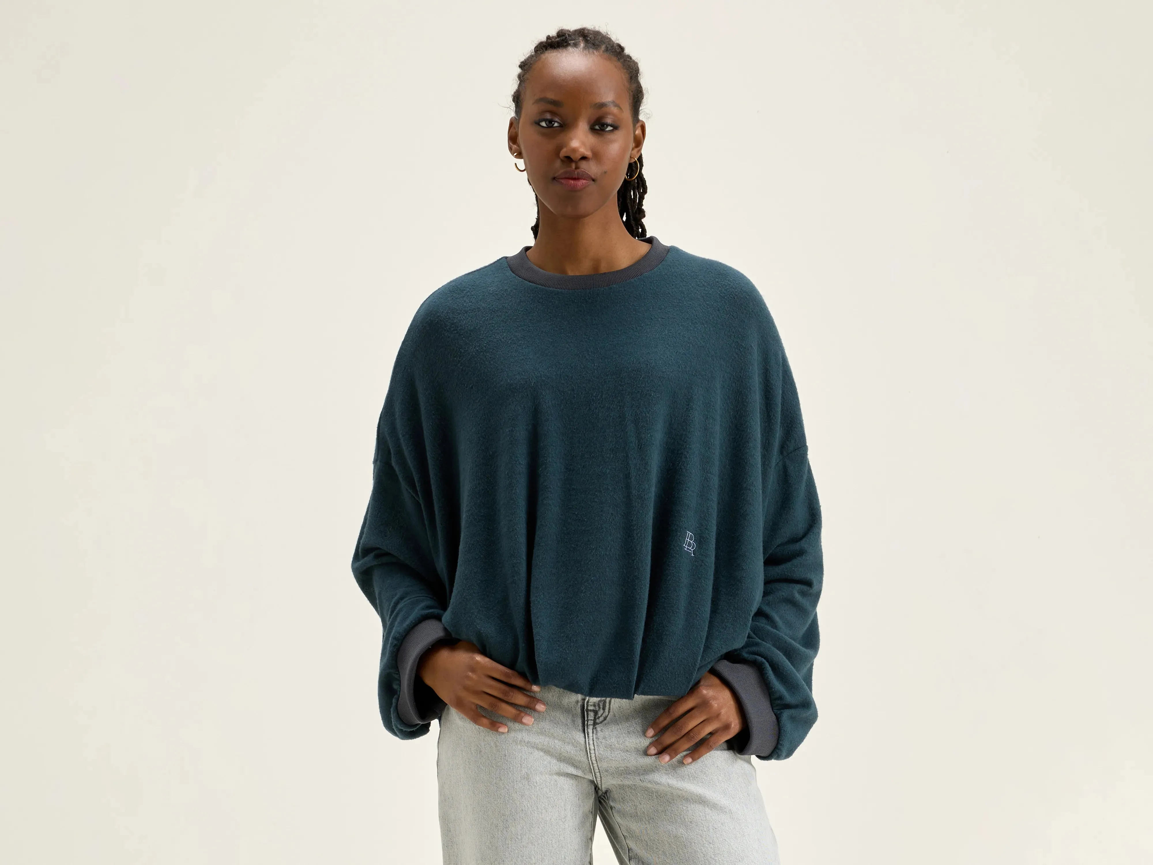 Flamo blousy sweatshirt (242 / W / ACIER) sold by Bellrose