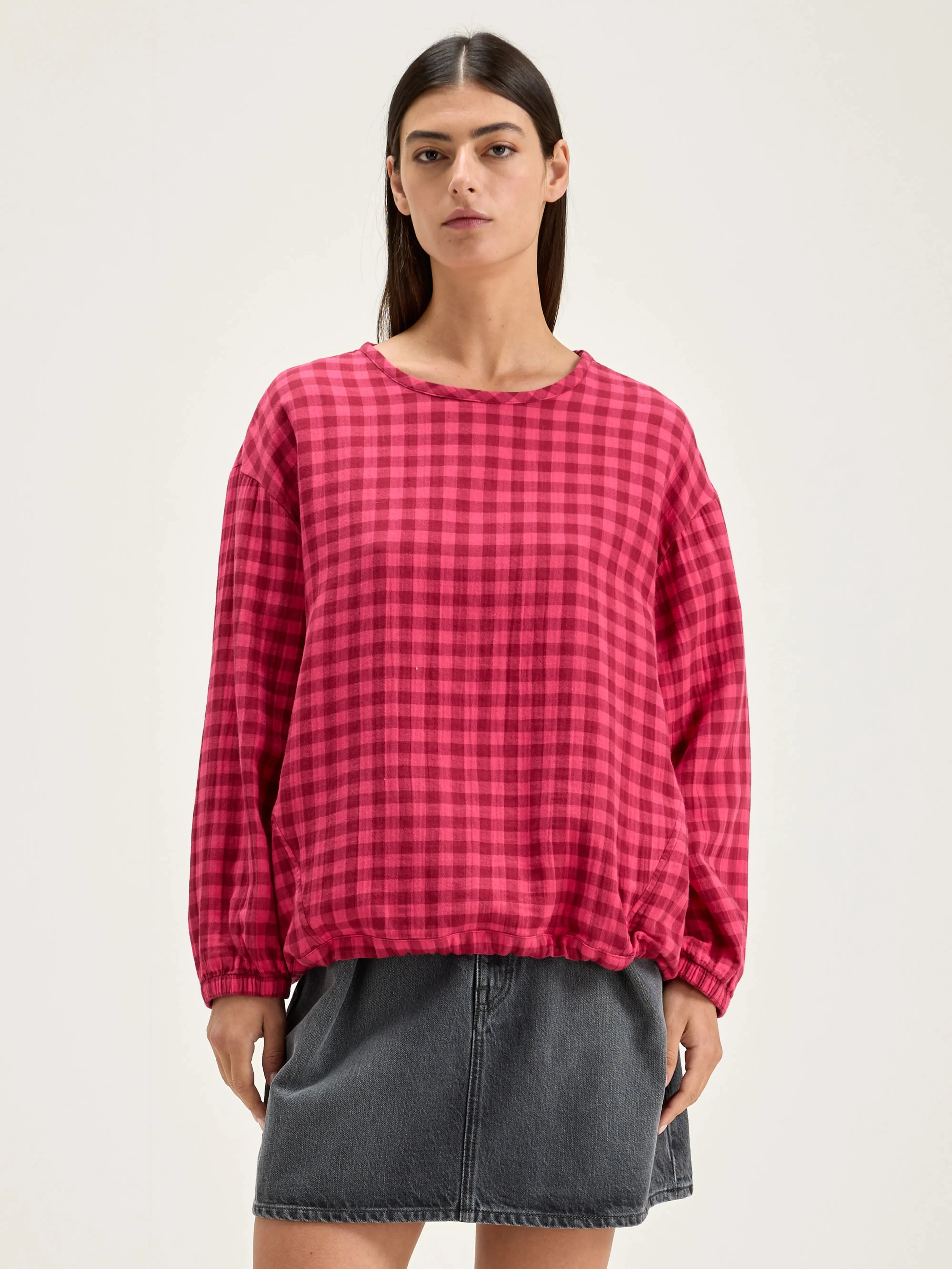 Padoue checked blouse (242 / W / CHECK B) sold by Bellrose product image thumbnail 2