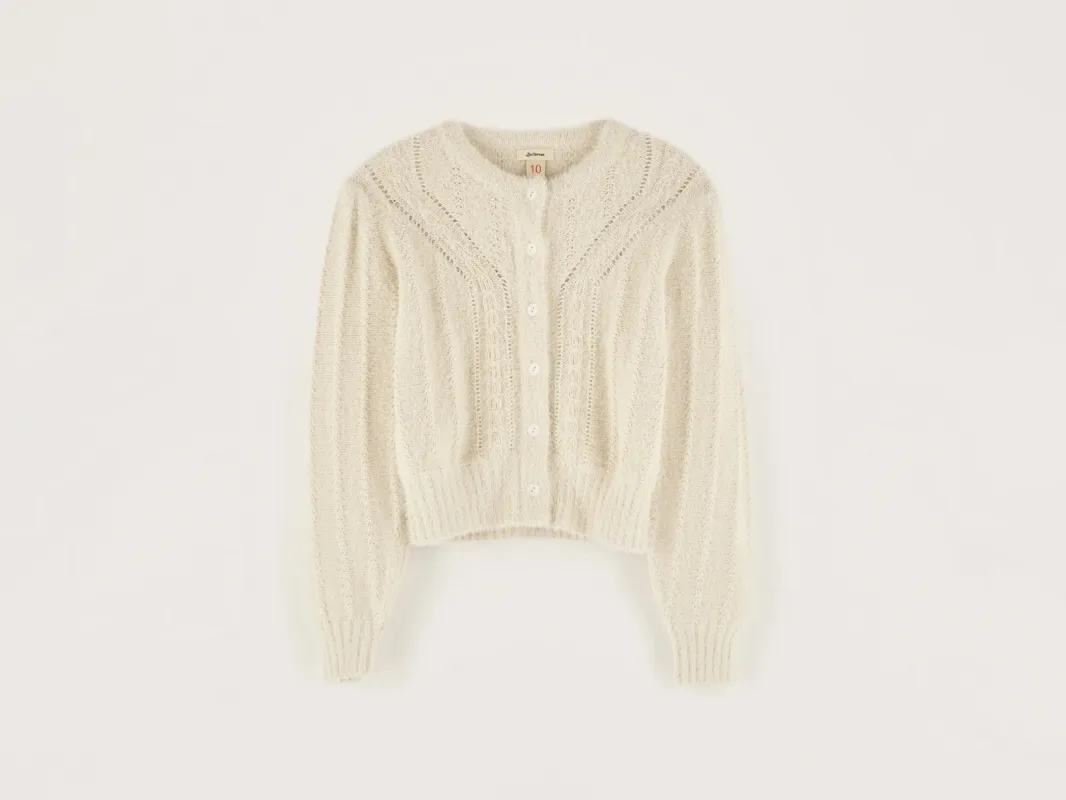 Golter round-neck cardigan (242 / G / MILKY WAY) sold by Bellrose