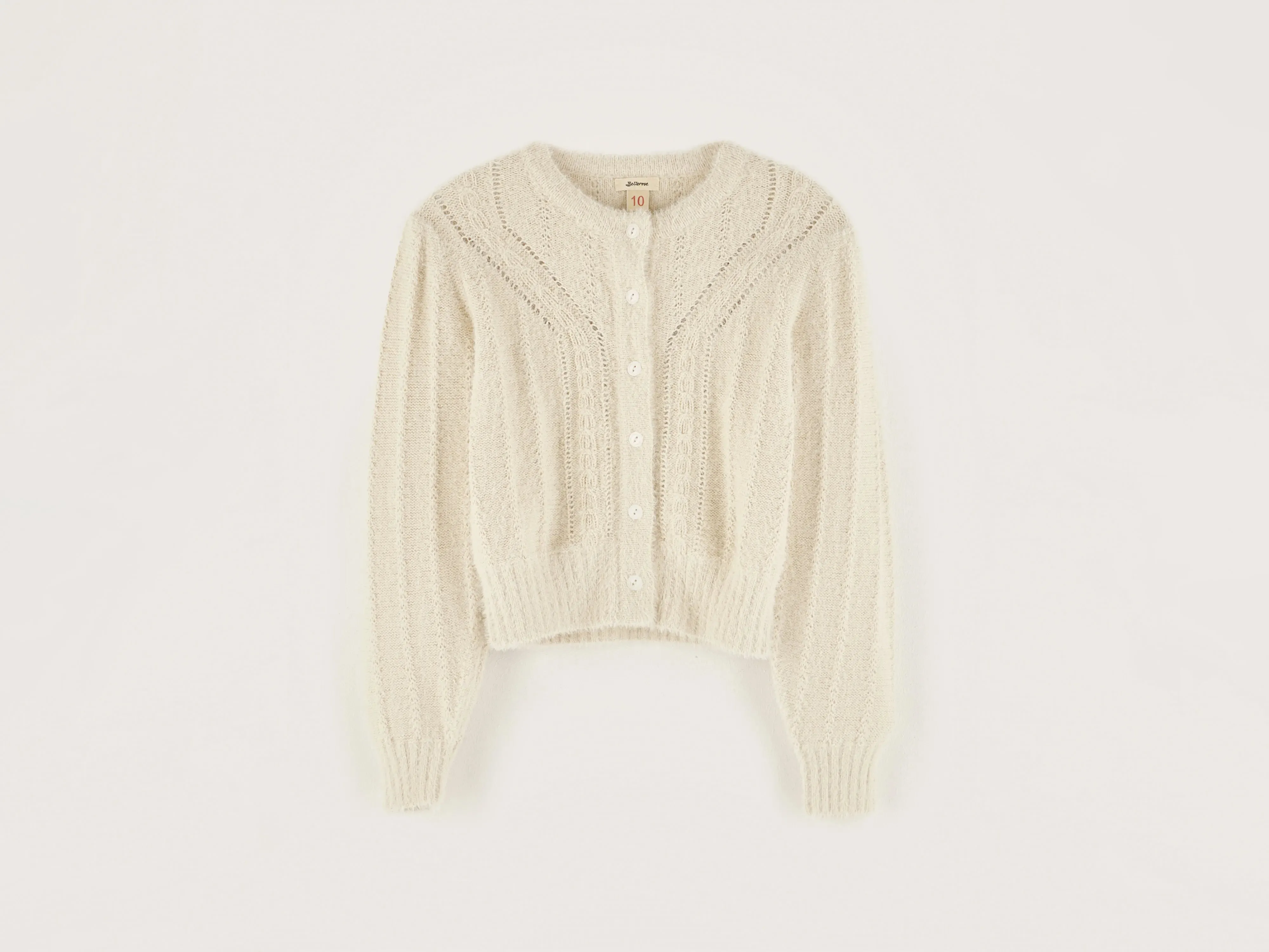 Golter round-neck cardigan (242 / G / MILKY WAY) sold by Bellrose