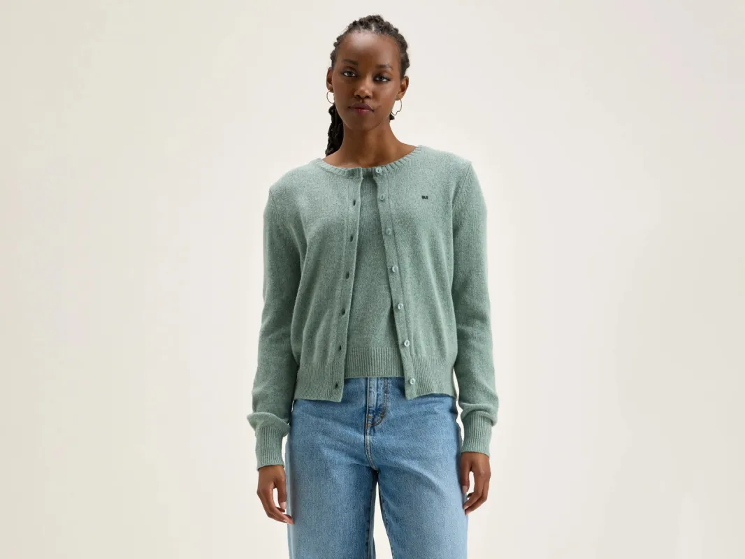 Giwes crew-neck cardigan (242 / W / RAIN BLUE) sold by Bellrose