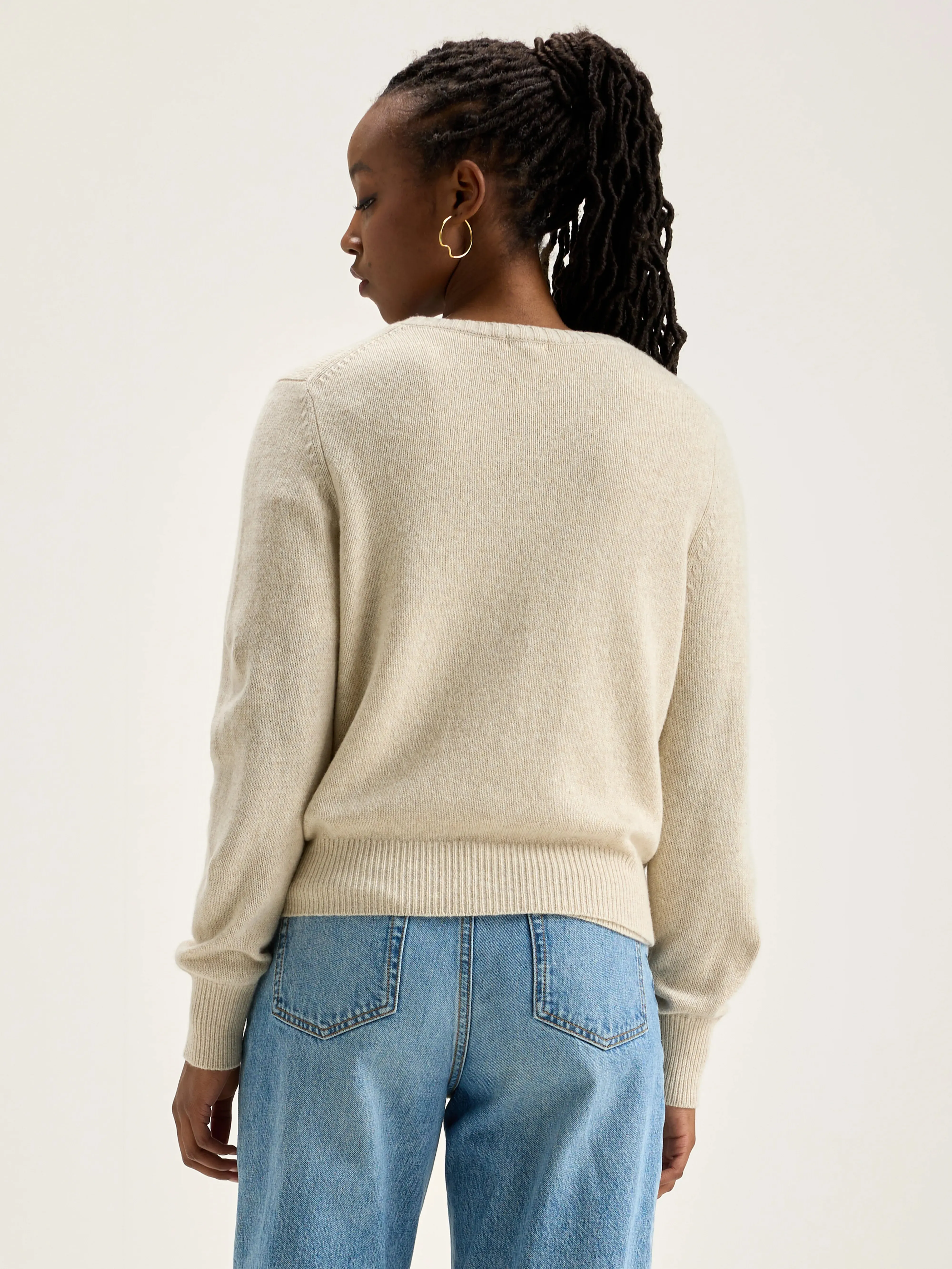 Giwes crew-neck cardigan (242 / W / SUGARCANE) sold by Bellrose product image thumbnail 4