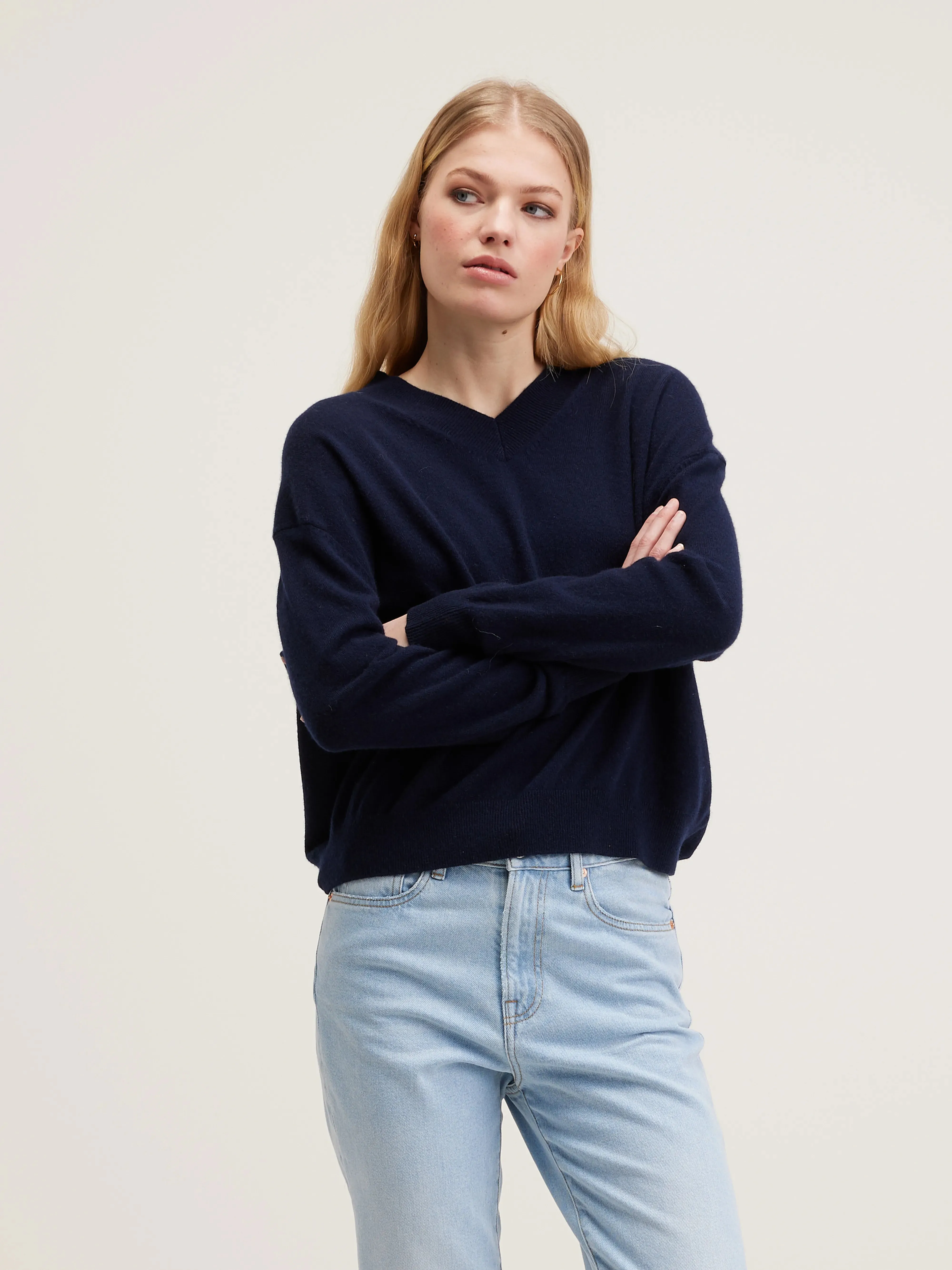 Slax cashmere sweater (242 / W / NAVY) sold by Bellrose product image thumbnail 2