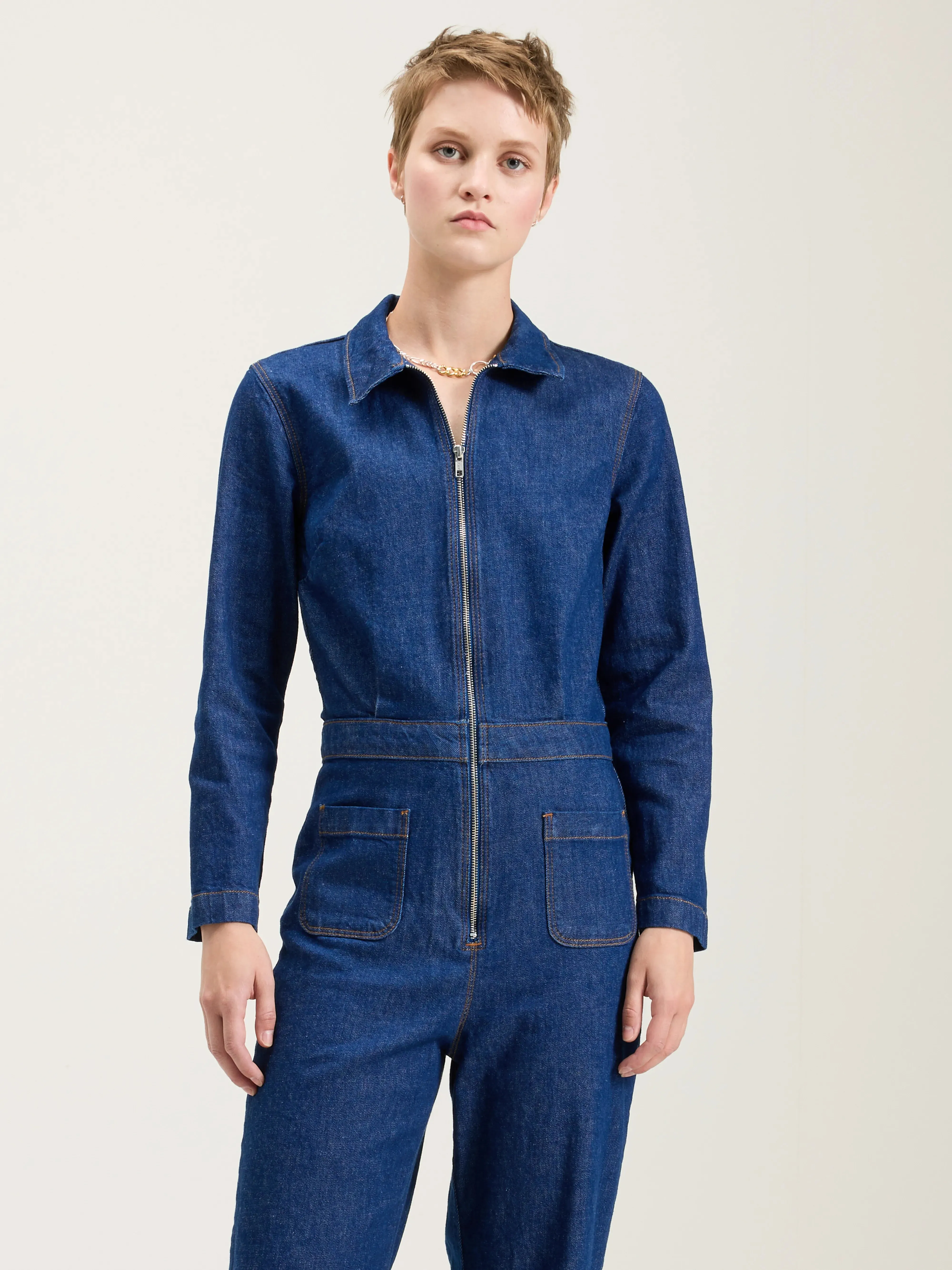 Pamelie denim jumpsuit (242 / W / BLUE RINSE) sold by Bellrose product image thumbnail 3