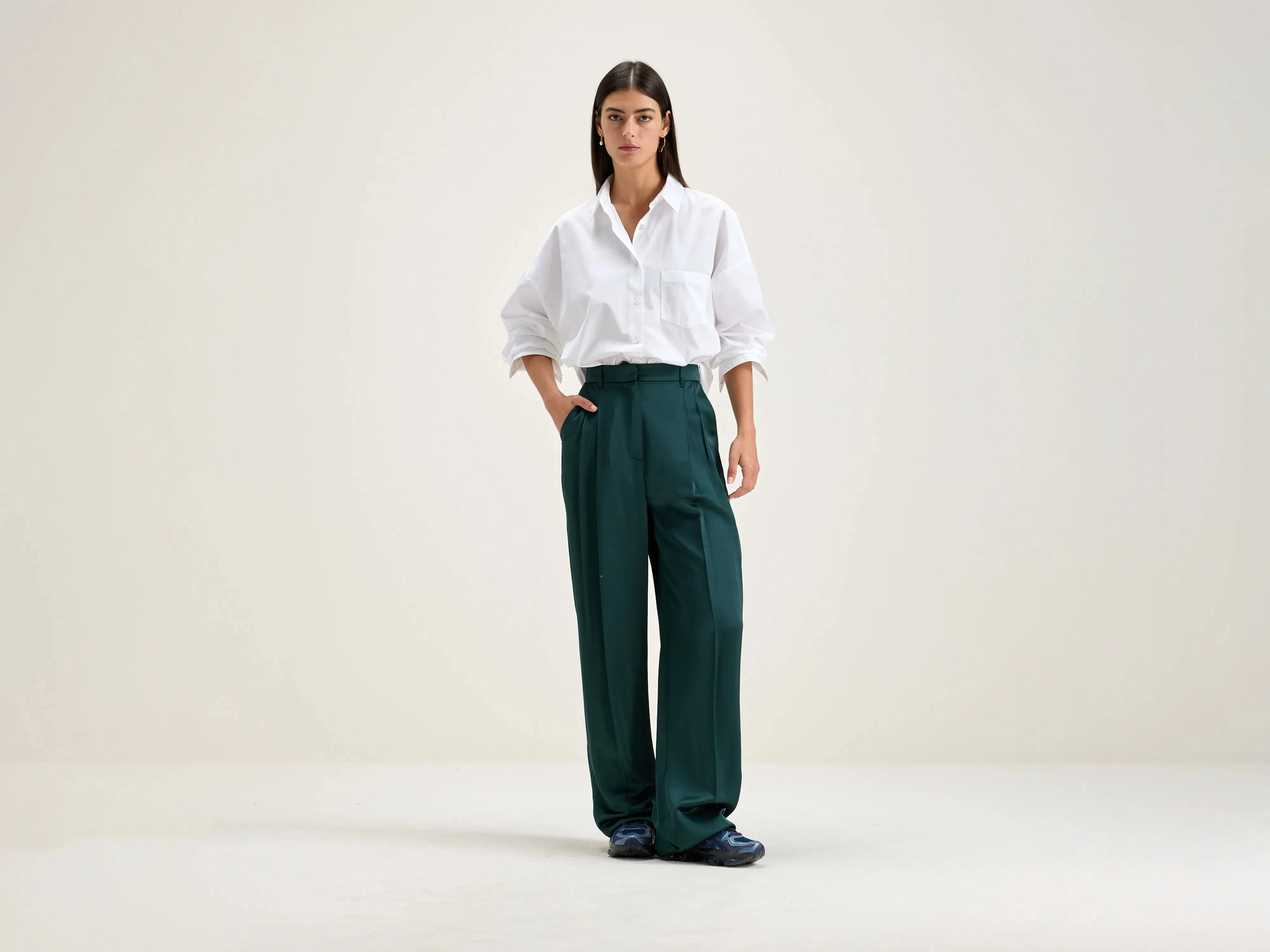 Dominic tailored trousers (242 / W / HUNTER) sold by Bellrose