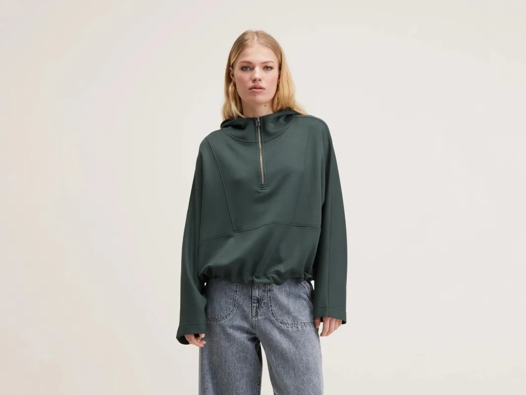 Tates wide-sleeve hoodie (242 / W / HUNTER) made by Bellerose