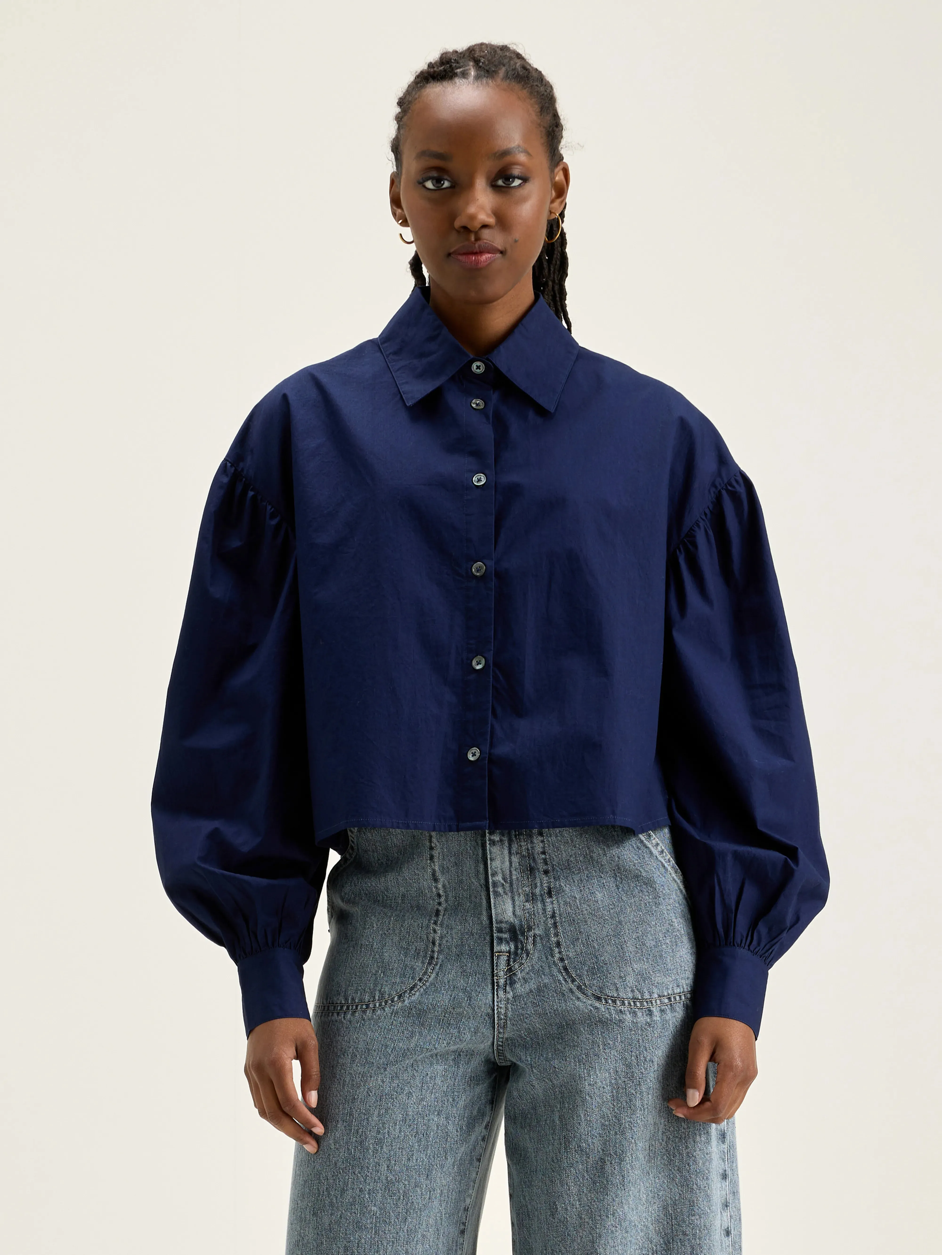 Kinga poplin shirt (242 / W / NAVAL) sold by Bellrose product image thumbnail 2