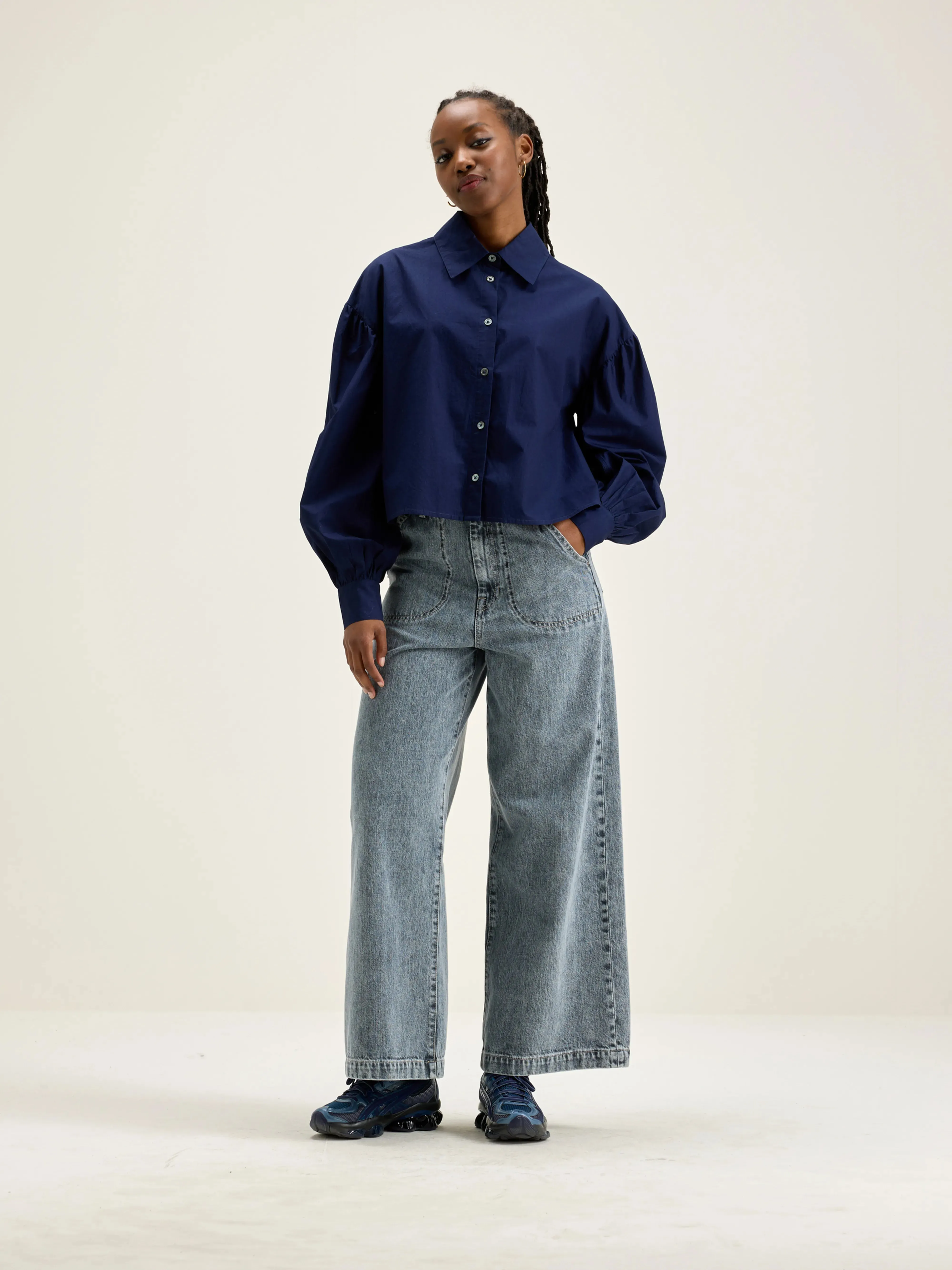 Kinga poplin shirt (242 / W / NAVAL) sold by Bellrose product image thumbnail 3