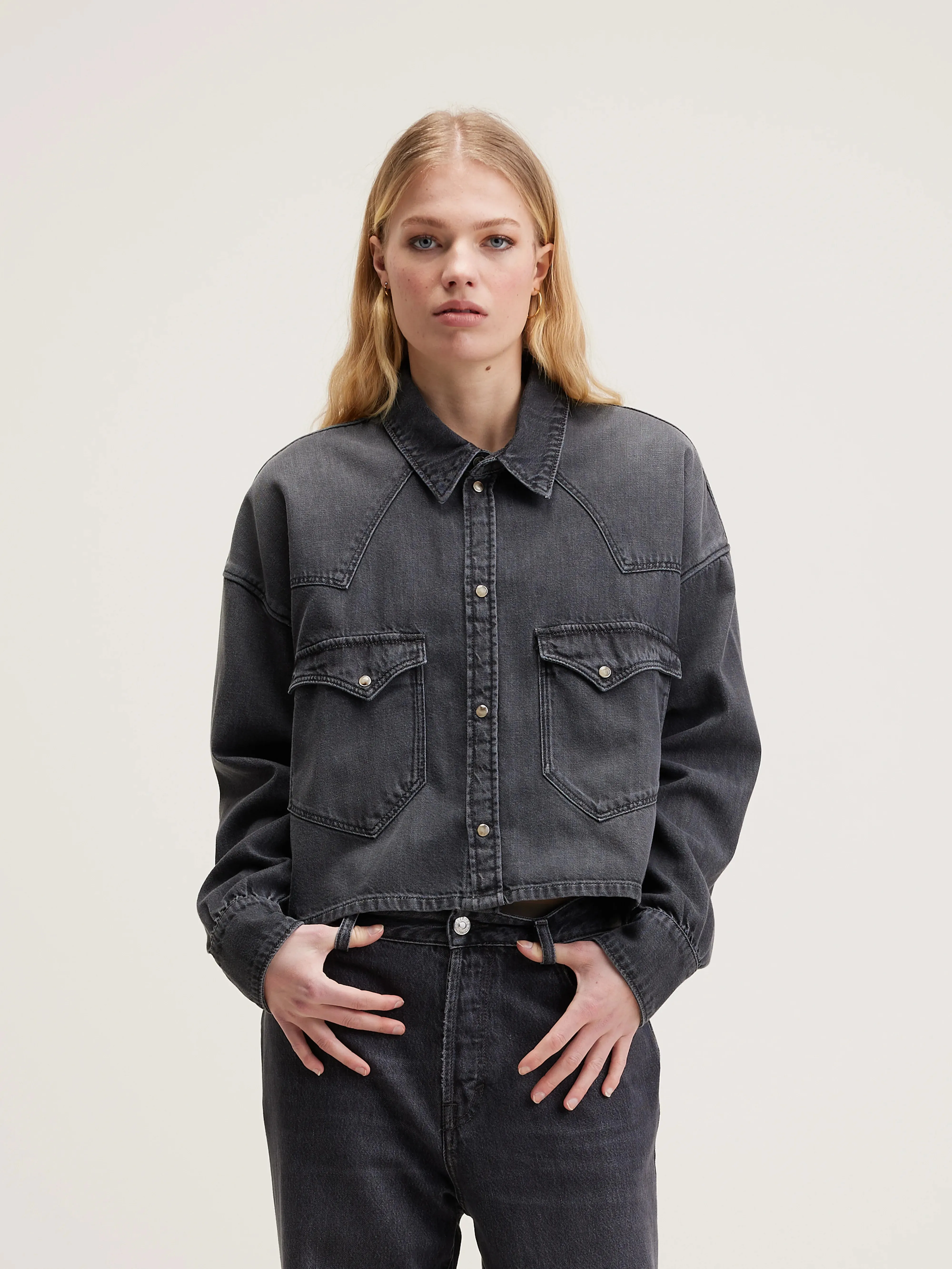 Polar cropped shirt (242 / W / USED BLACK) sold by Bellrose product image thumbnail 2