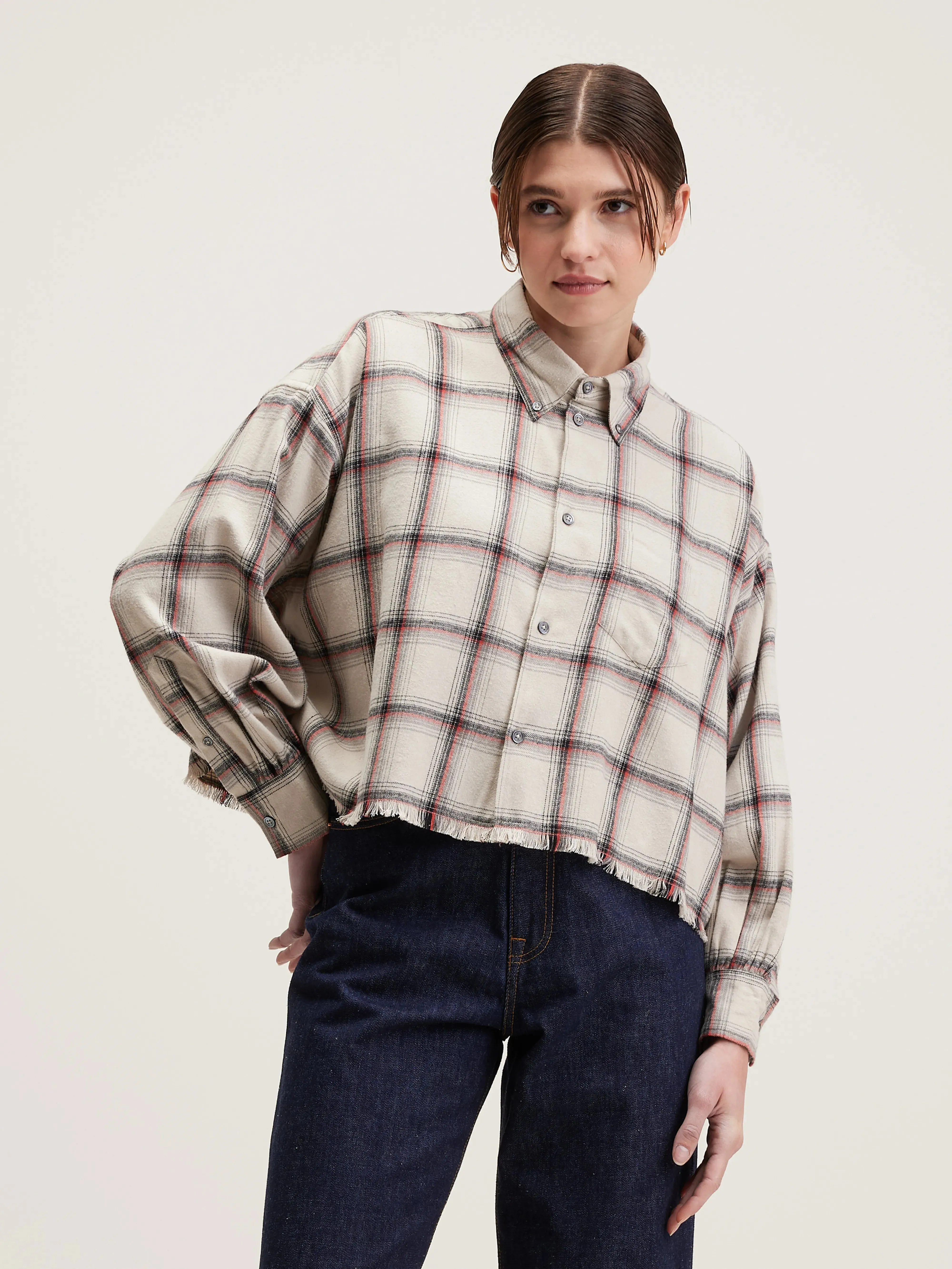 Kraft cropped shirt (242 / W / CHECK A) sold by Bellrose product image thumbnail 2