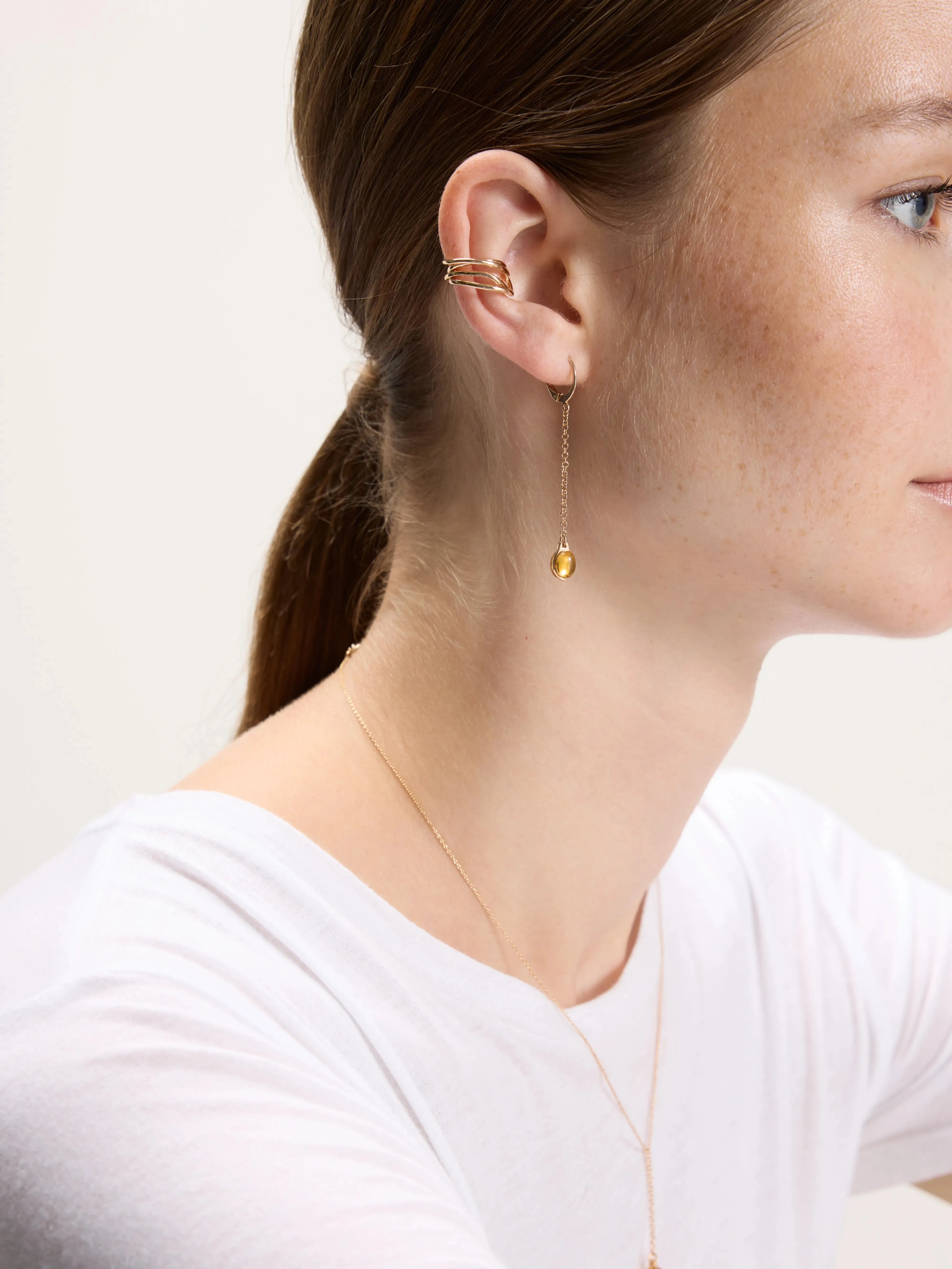 Citrine Drop Earrings (242 / W / GOLD) sold by Bellrose product image thumbnail 5