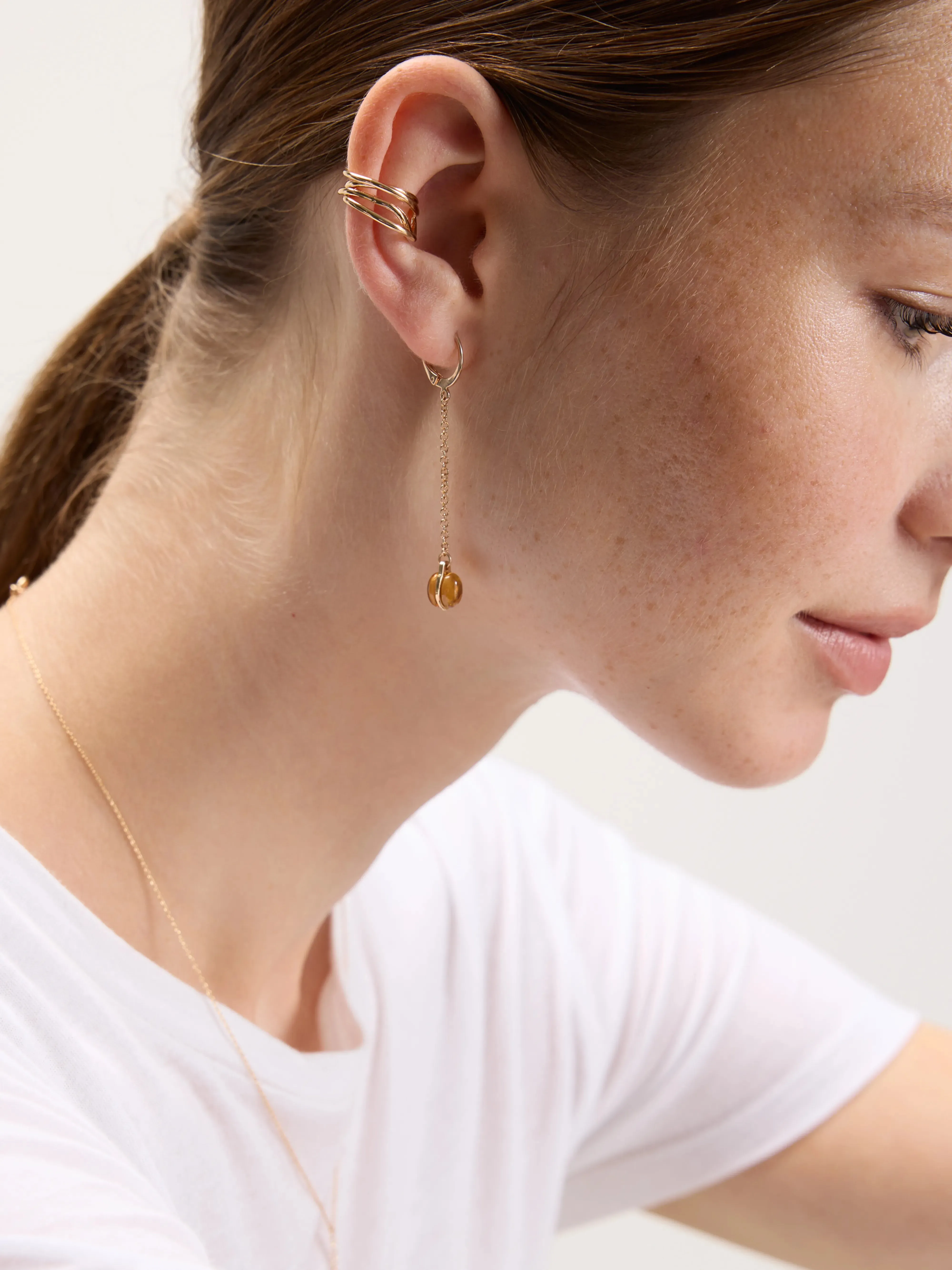 Citrine Drop Earrings (242 / W / GOLD) sold by Bellrose product image thumbnail 3