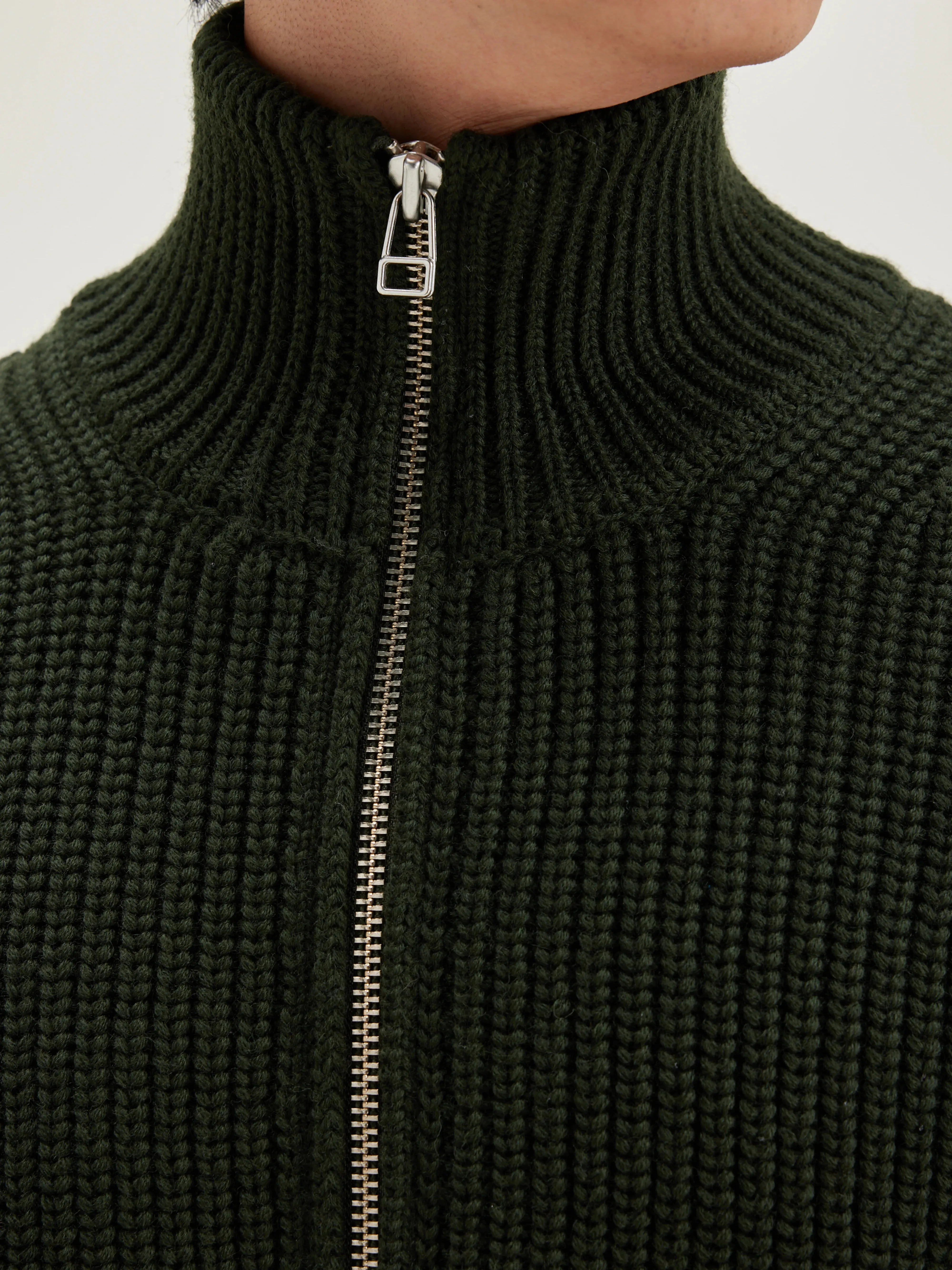 Allip zip-up cardigan (242 / M / DARK OLIVE) sold by Bellrose product image thumbnail 5
