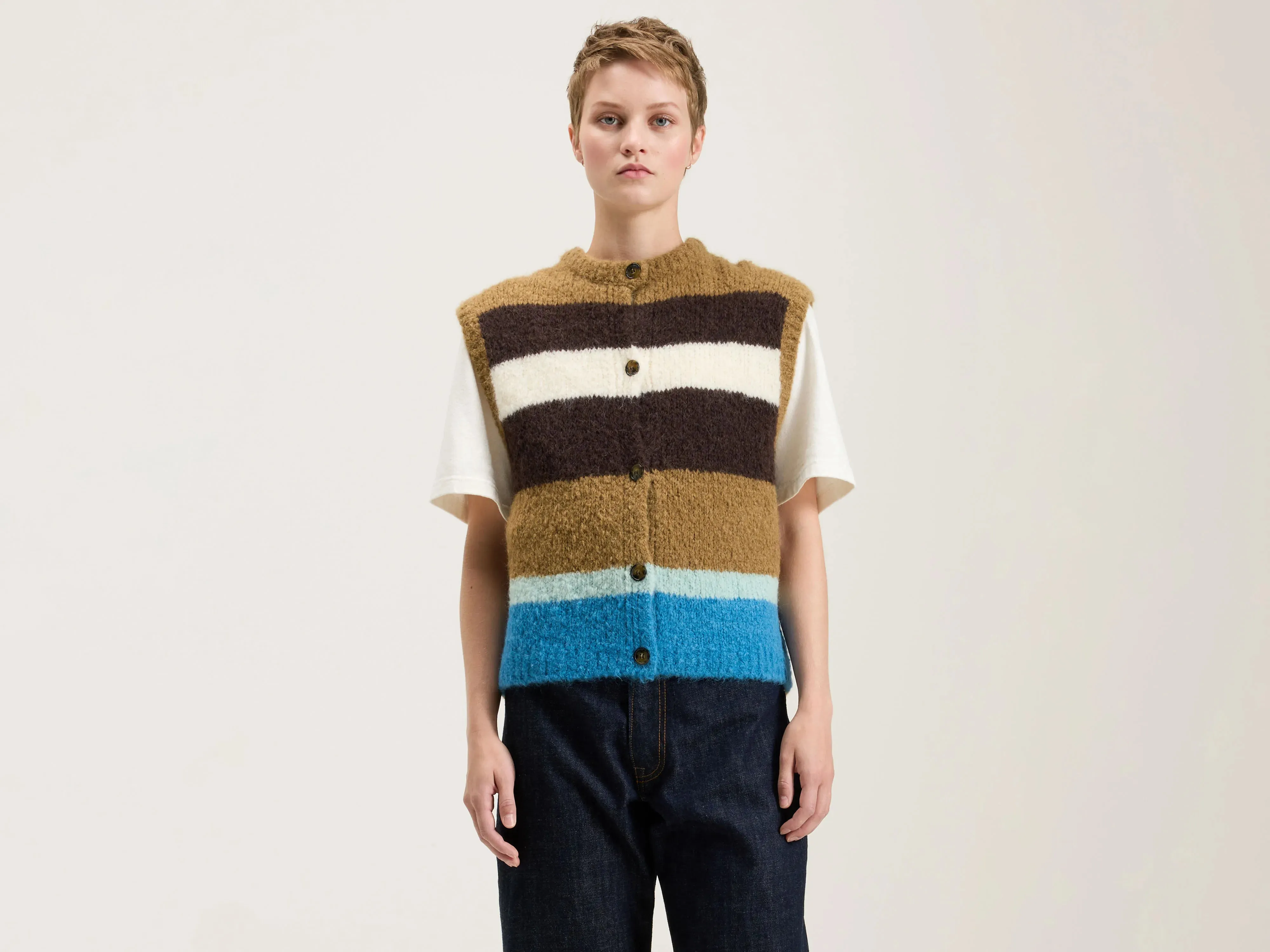 Abogi sleeveless sweater (242 / W / STRIPE A) sold by Bellrose